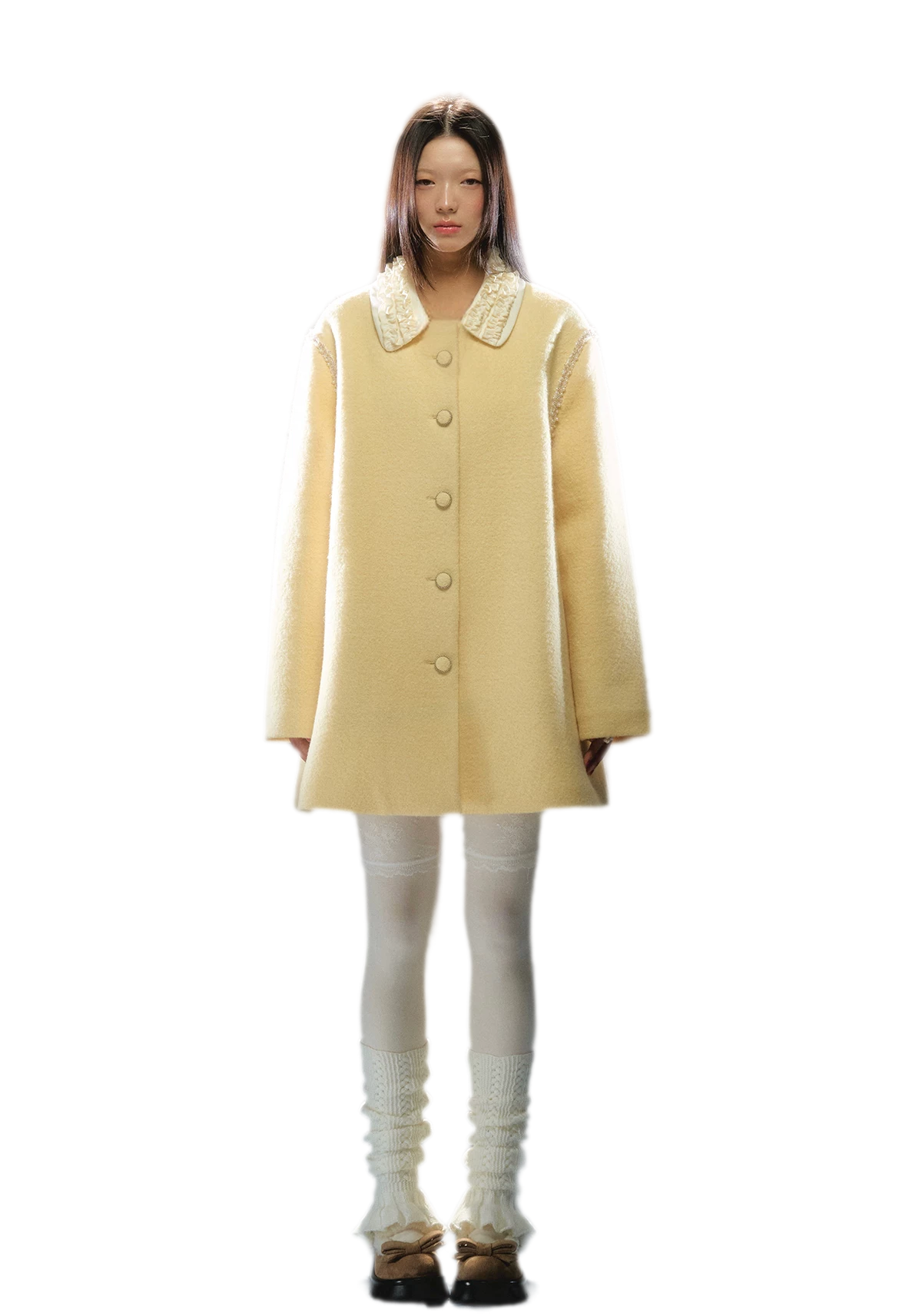 Rose Wool A-Line Coat