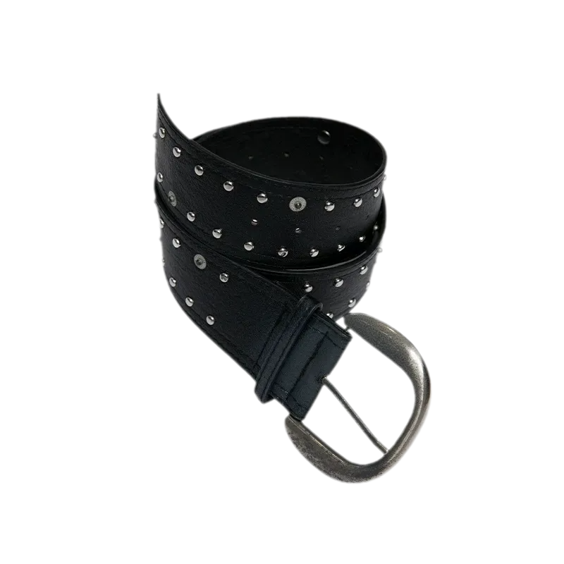 Distressed Studded PU Belt