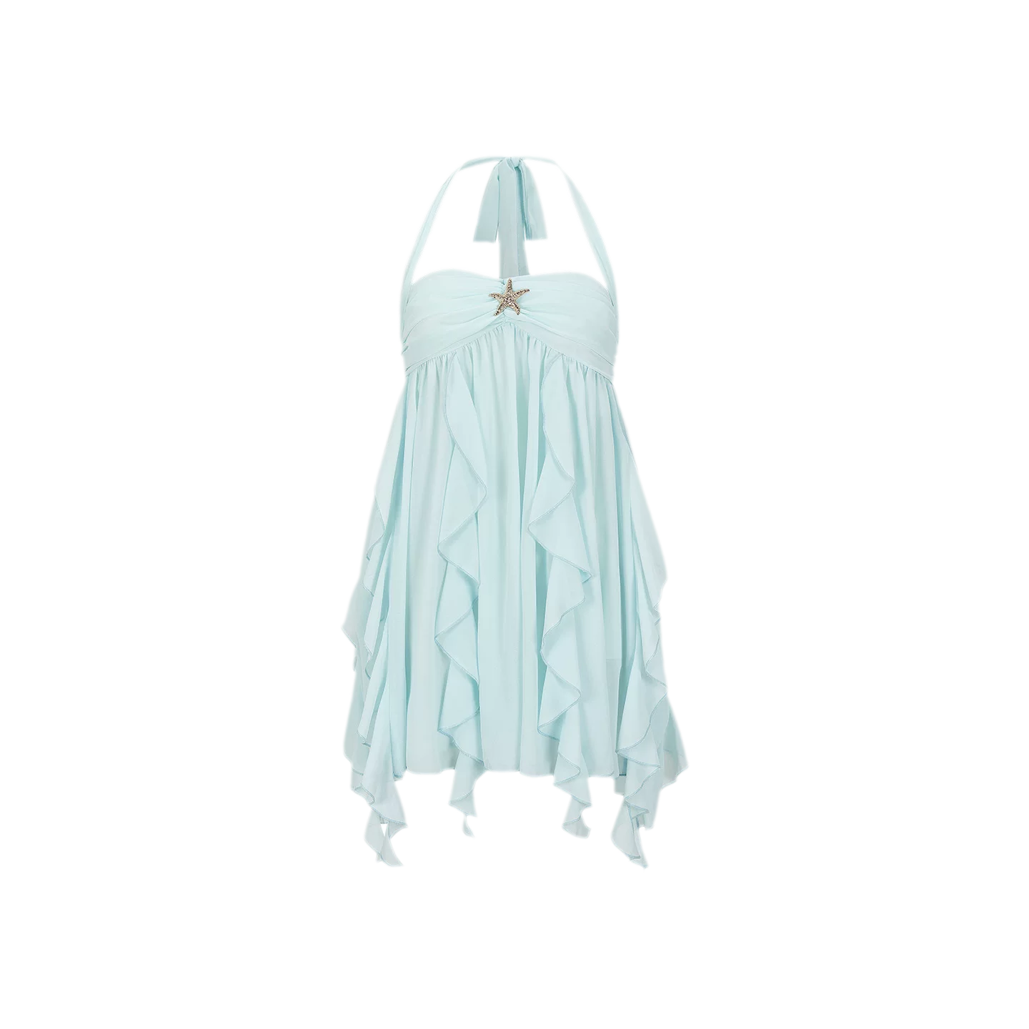 Starfish Ruffle Halter Dress