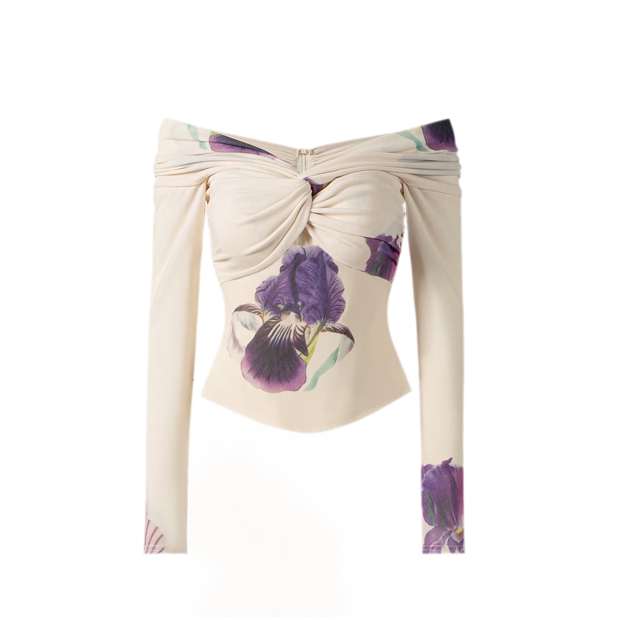 Hand-Painted Iris Corset Top