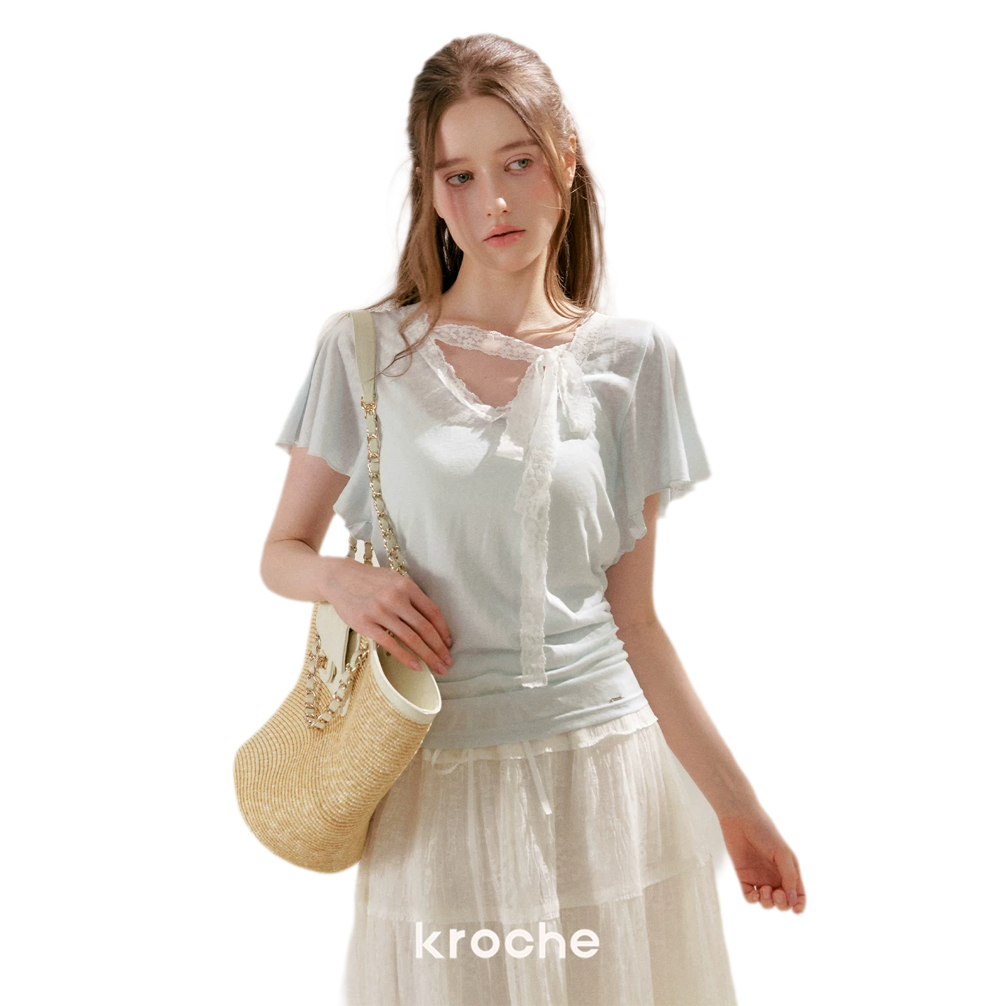 Snowflake Tencel Linen Lace T-shirt
