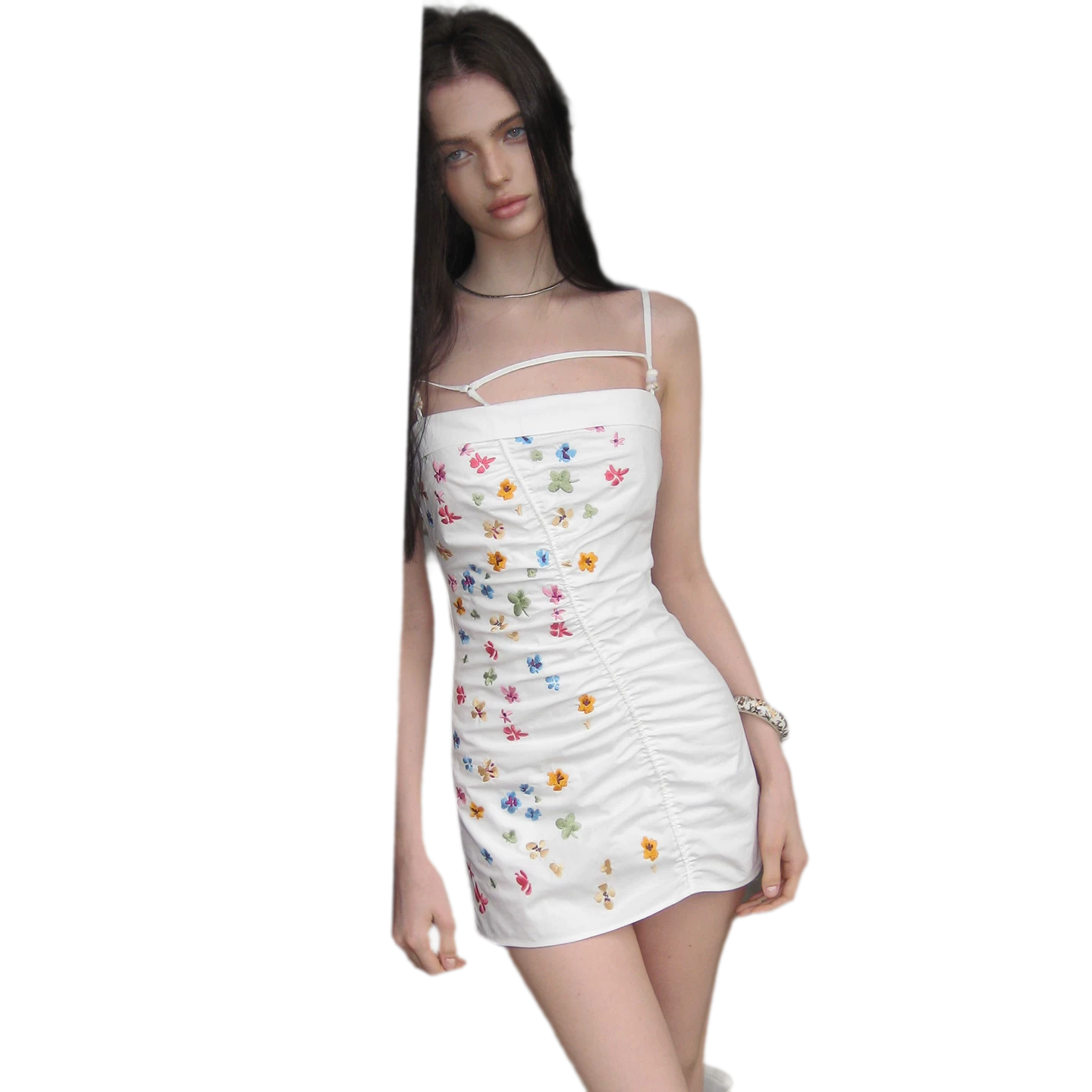 Vintage Embroidered Sleeveless Dress