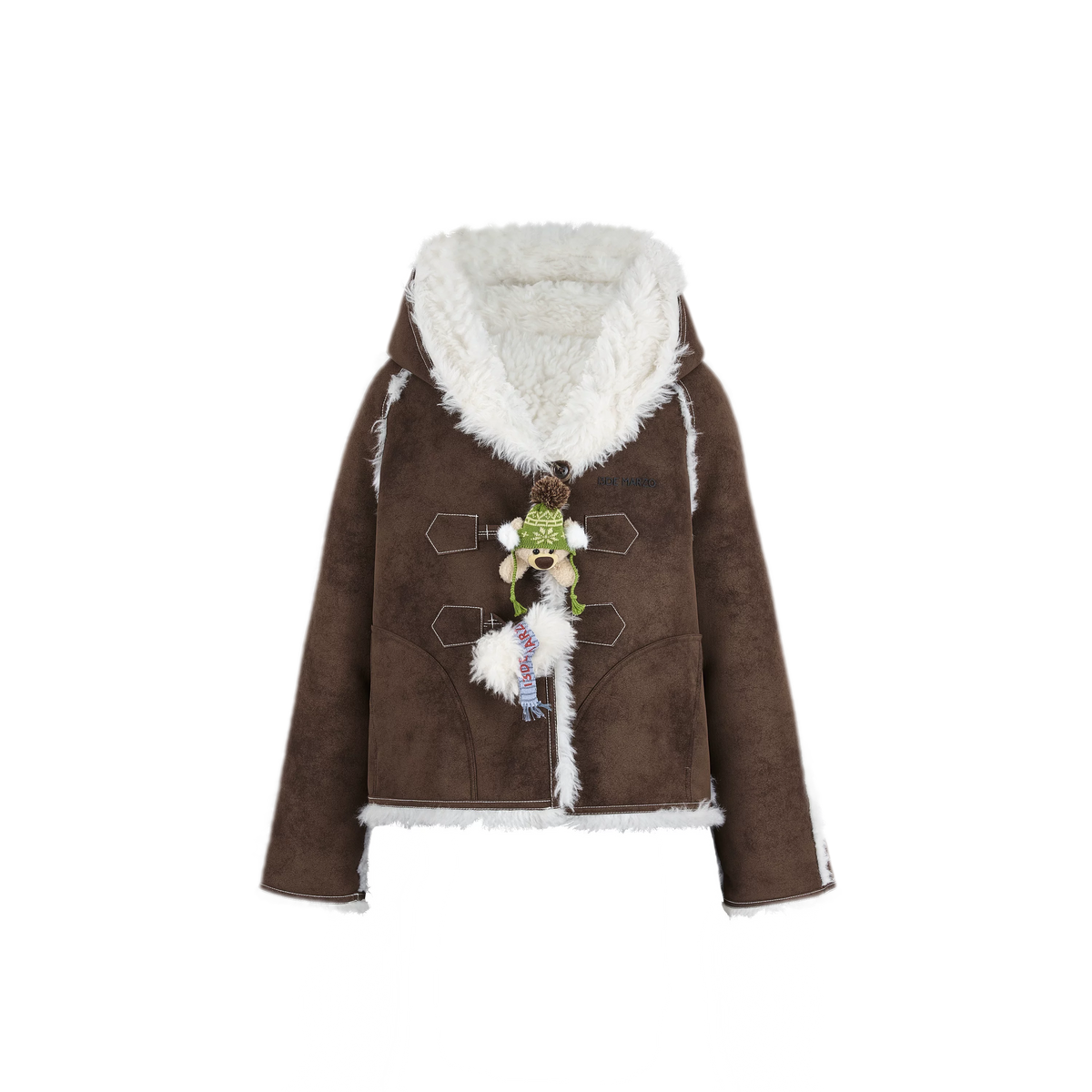 Veste courte réversible en fausse fourrure