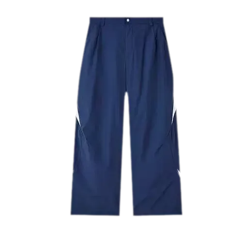 Pleated Color-Block Nylon Trousers