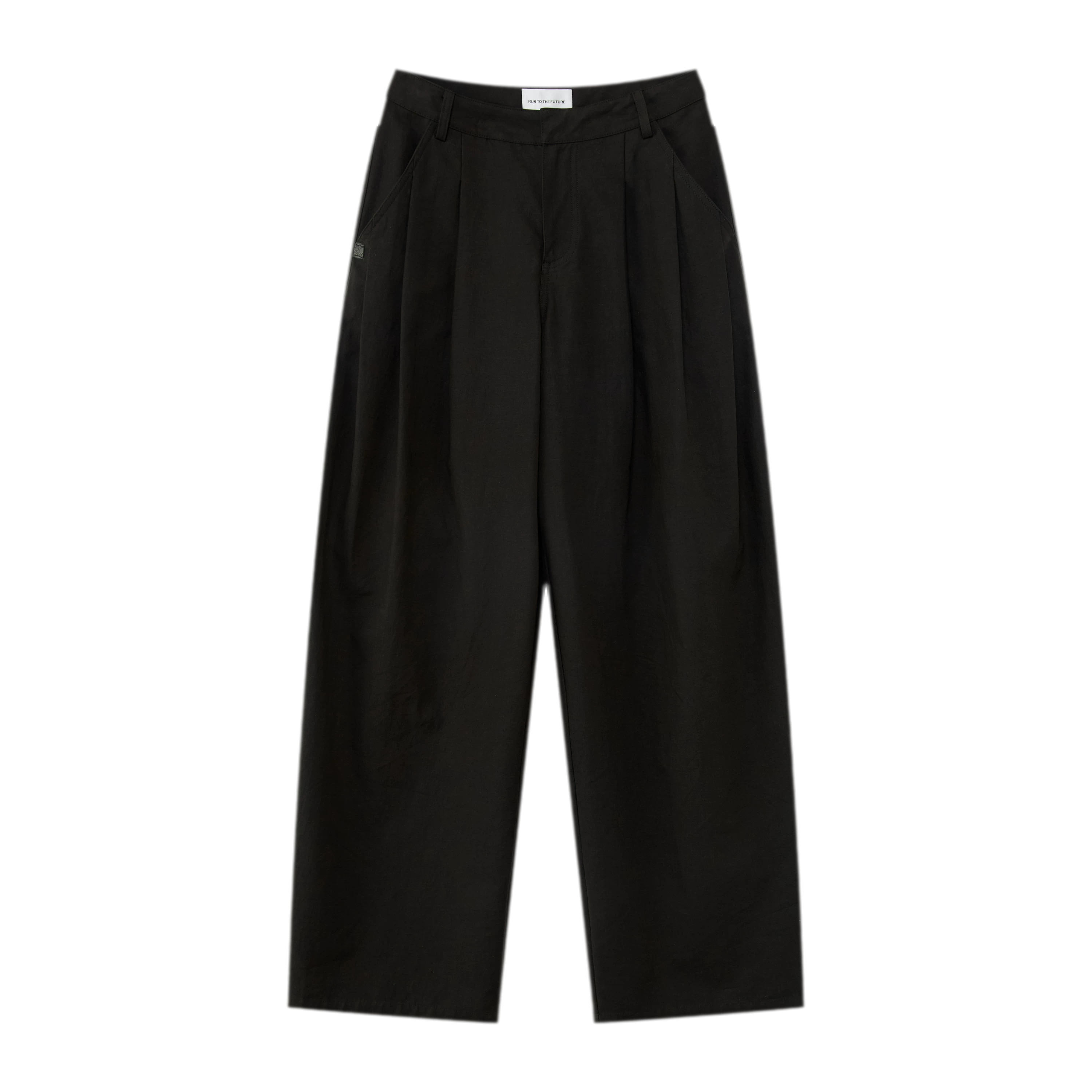 Curved Linen-Blend Pants