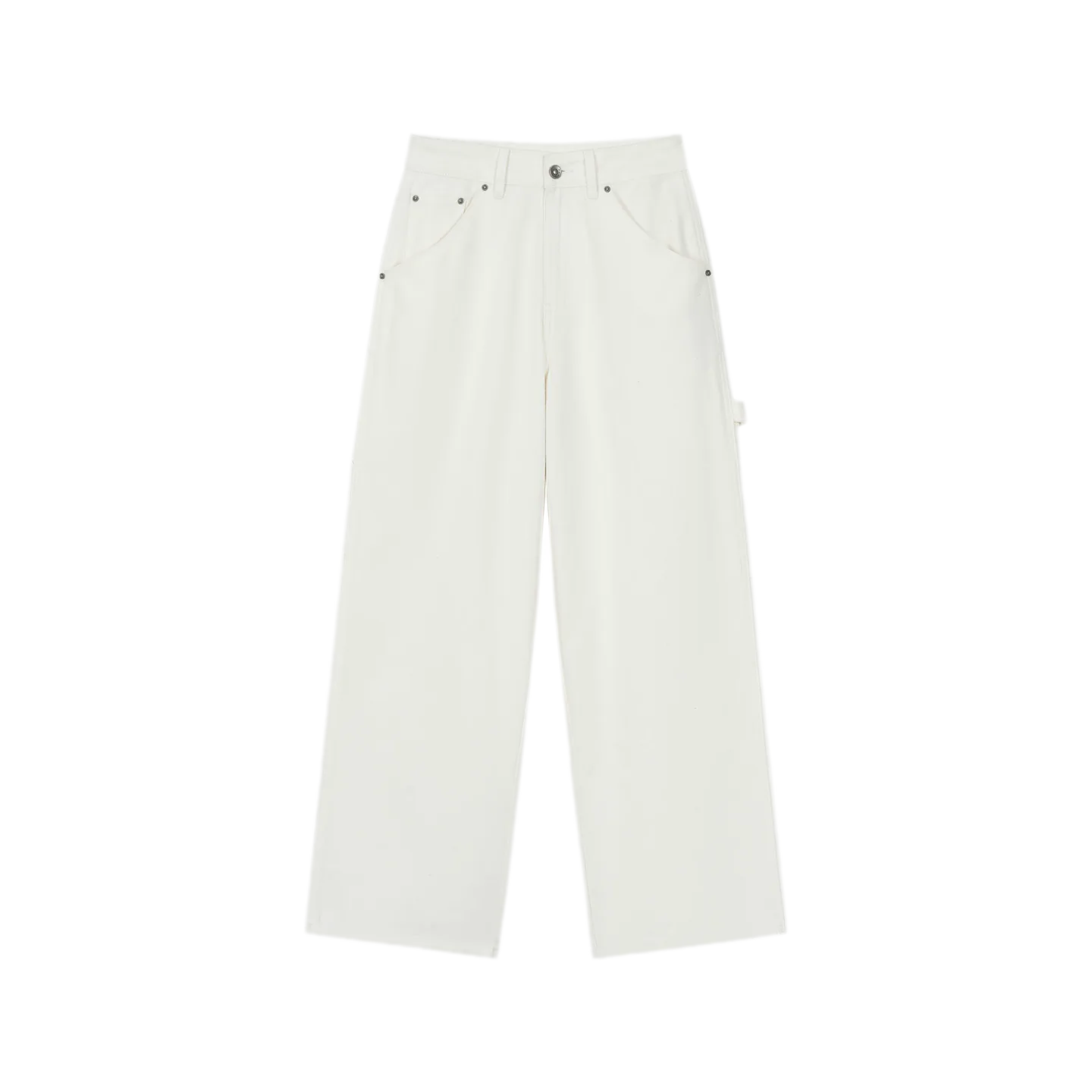 Enzyme-Washed Wide-Leg Utility Jeans