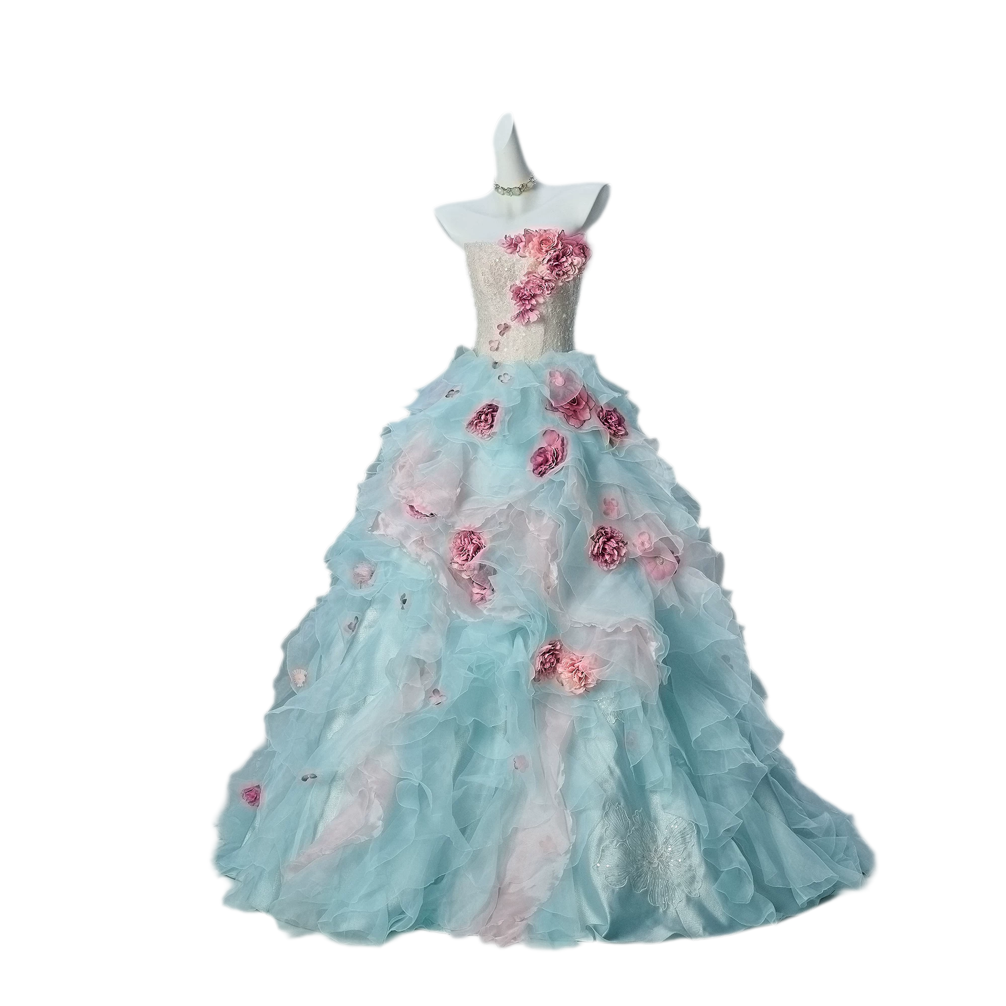 Gradient Floral Ball Gown