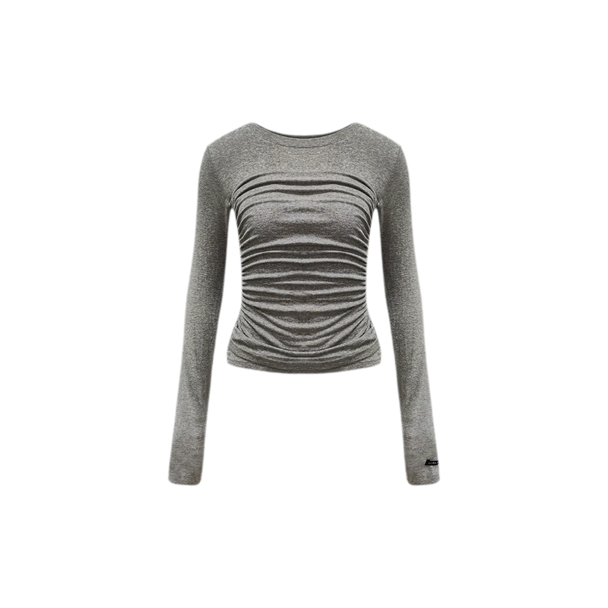 Ruched Sheer Long Sleeve Top