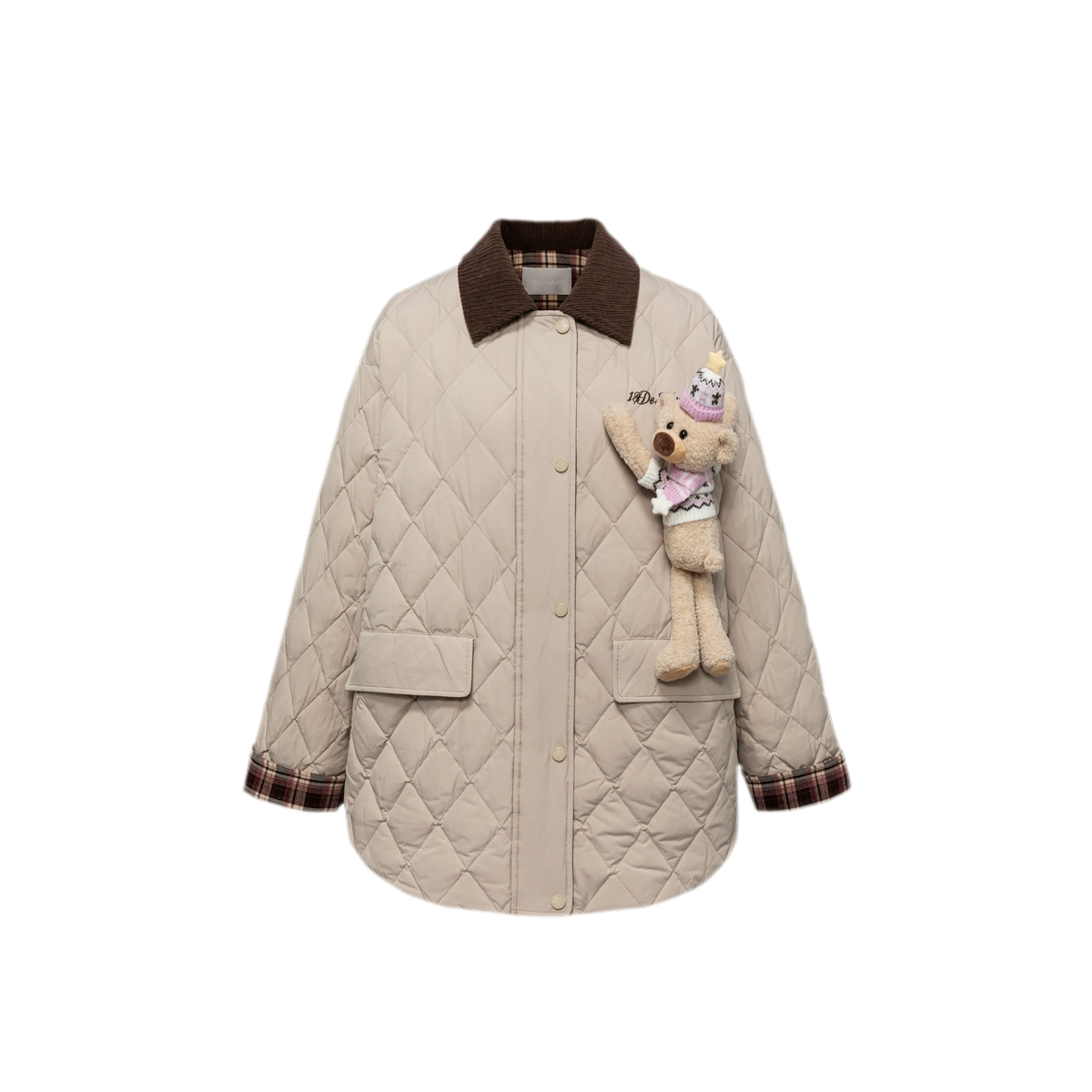 Leichte gesteppte Daunenjacke mit Rautensteppung