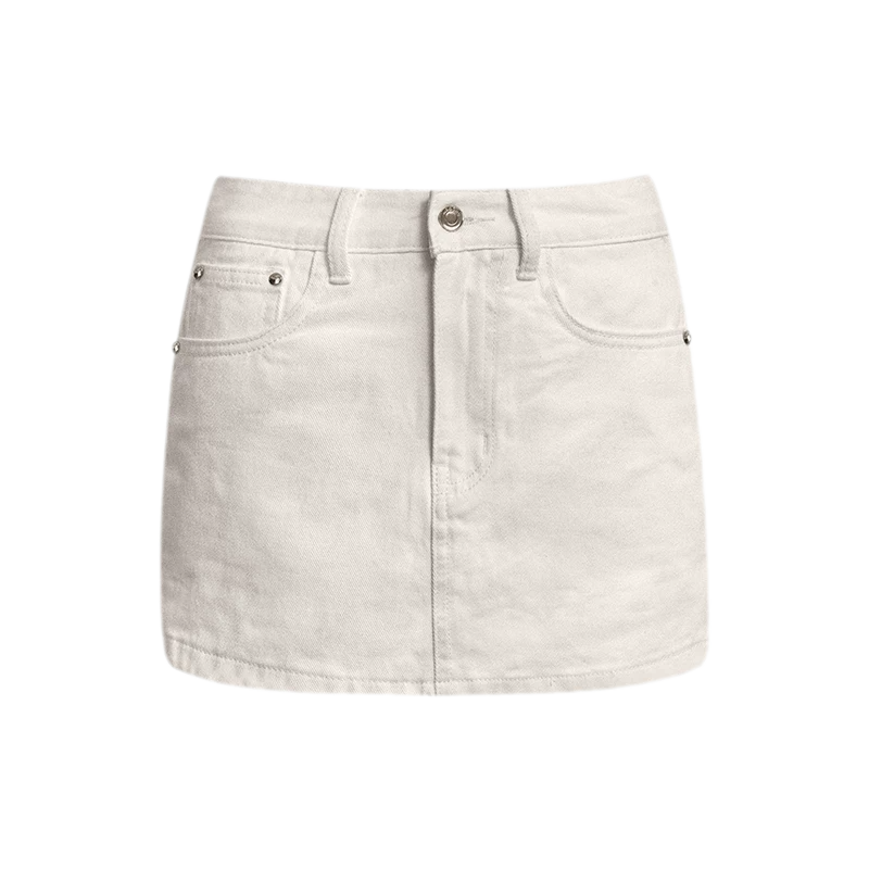 Bow A-Line Denim Skirt
