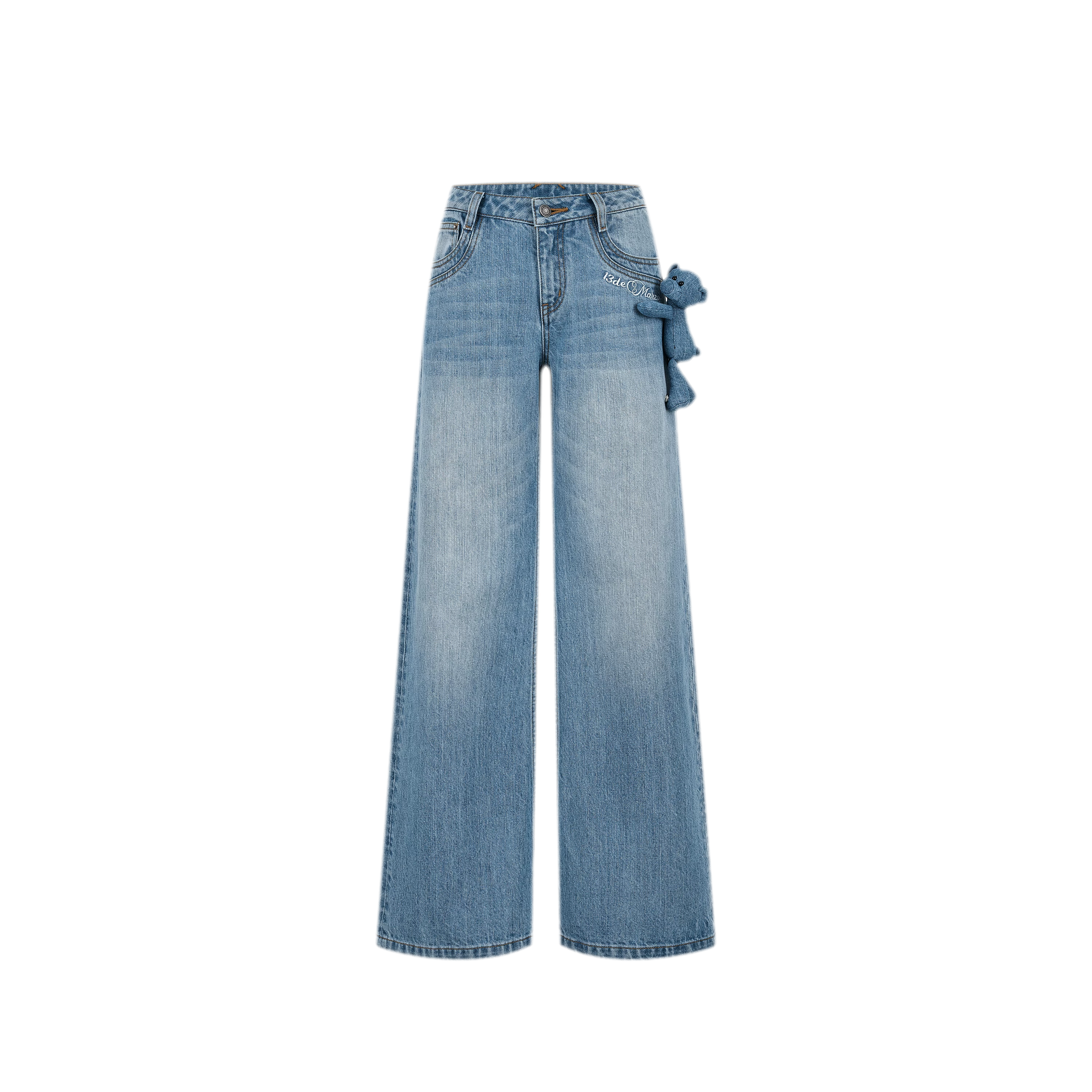 Mid-Low Waist Straight Jeans
