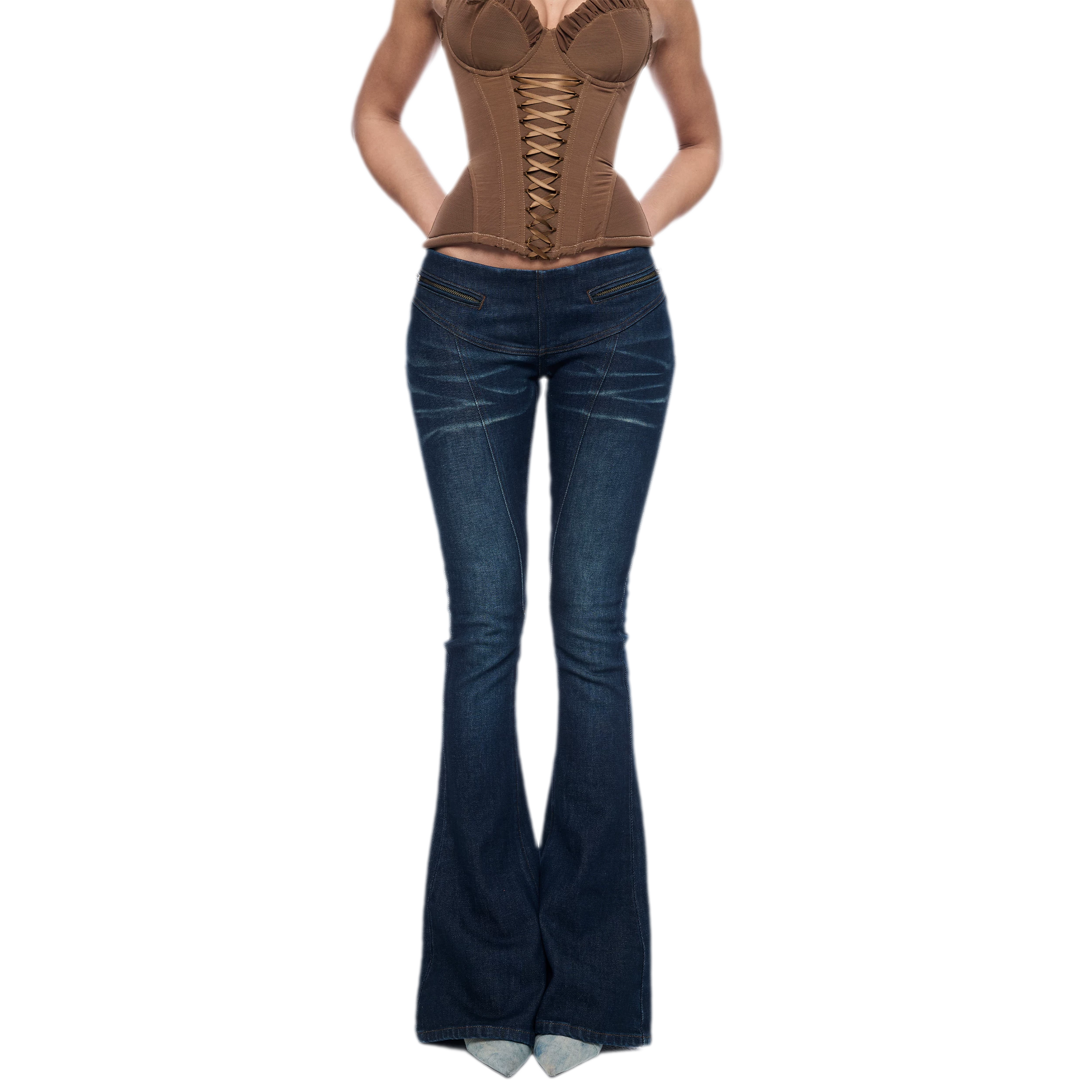 Deep Blue Flare Jeans