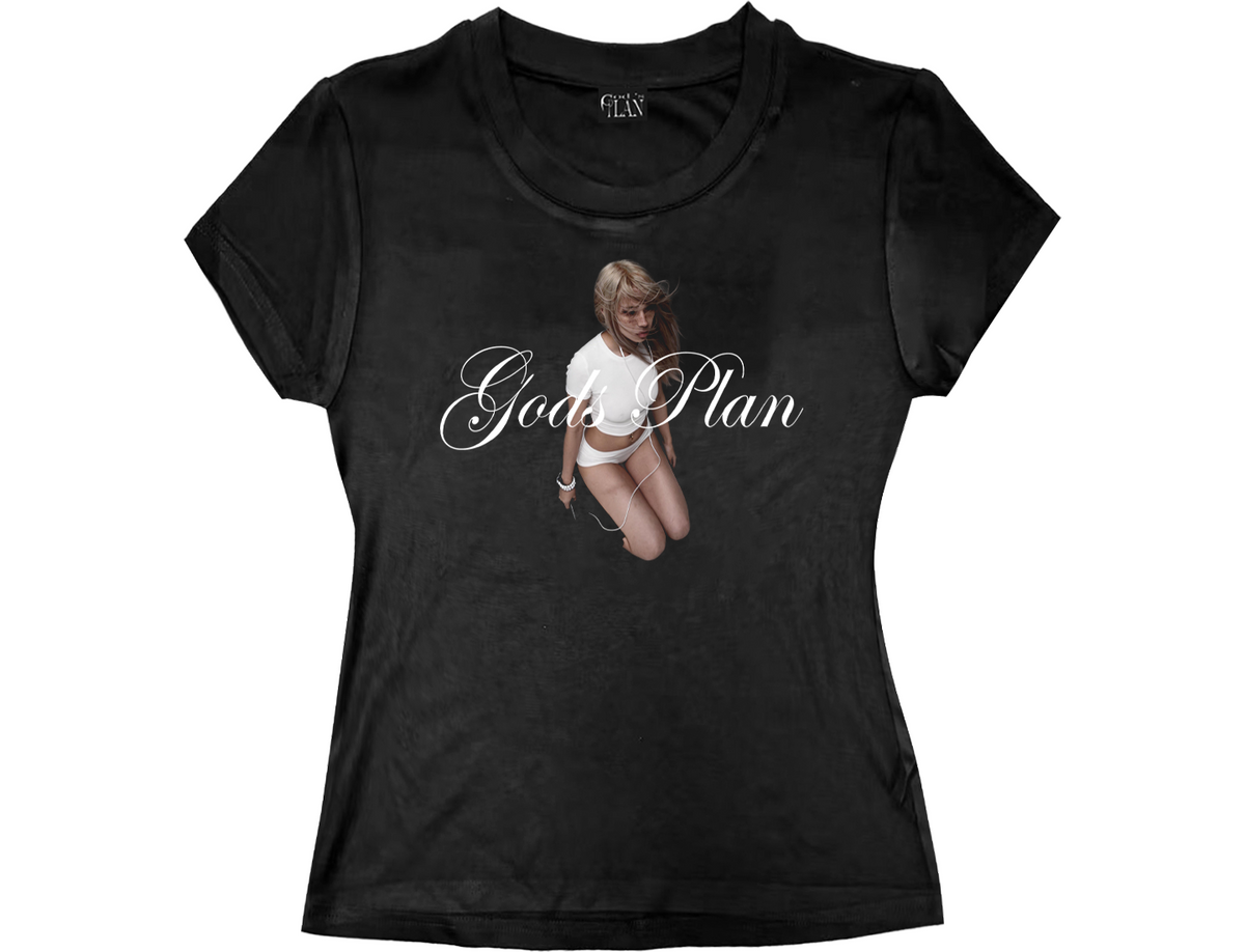 Graphic Print Fitted Cropped T-Shirt