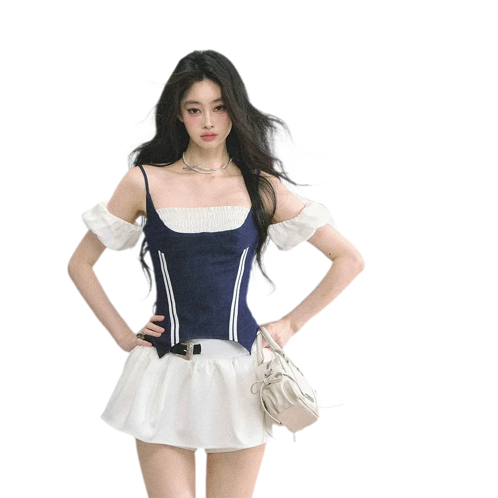 Corset Waist Puff Top
