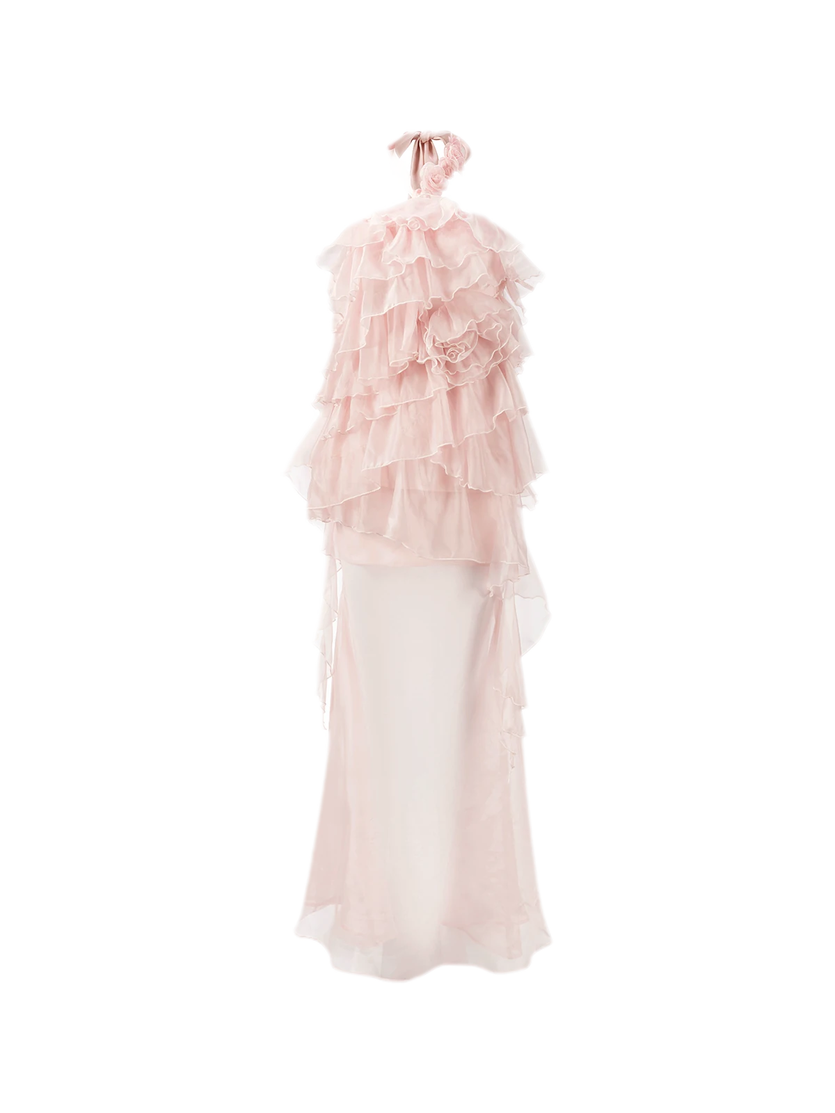 Kleid mit Lagen und Volantbesatz in Fischschwanz-Silhouette