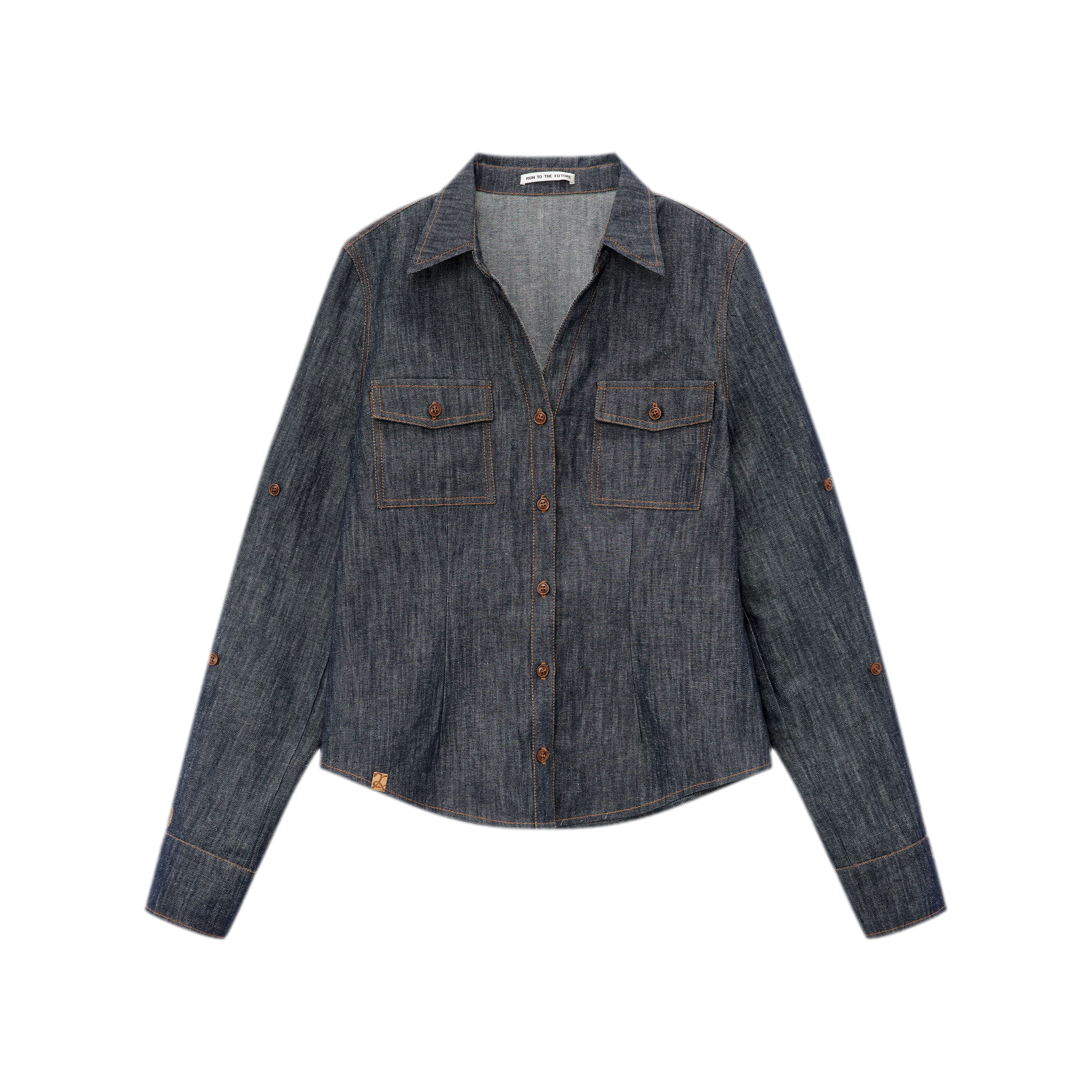 Contrast Stitch V-Neck Shirt