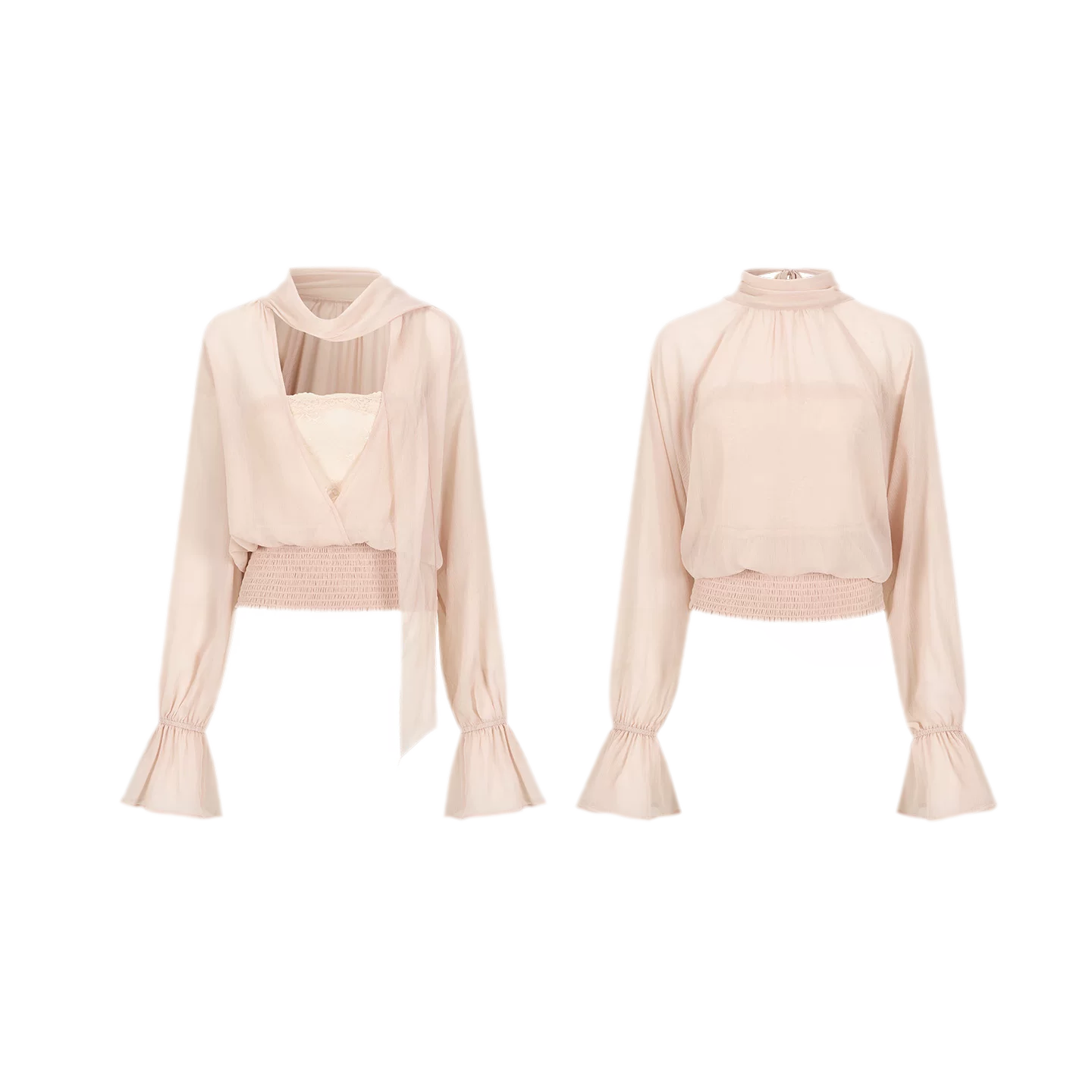 Reversible Chiffon Tie Blouse