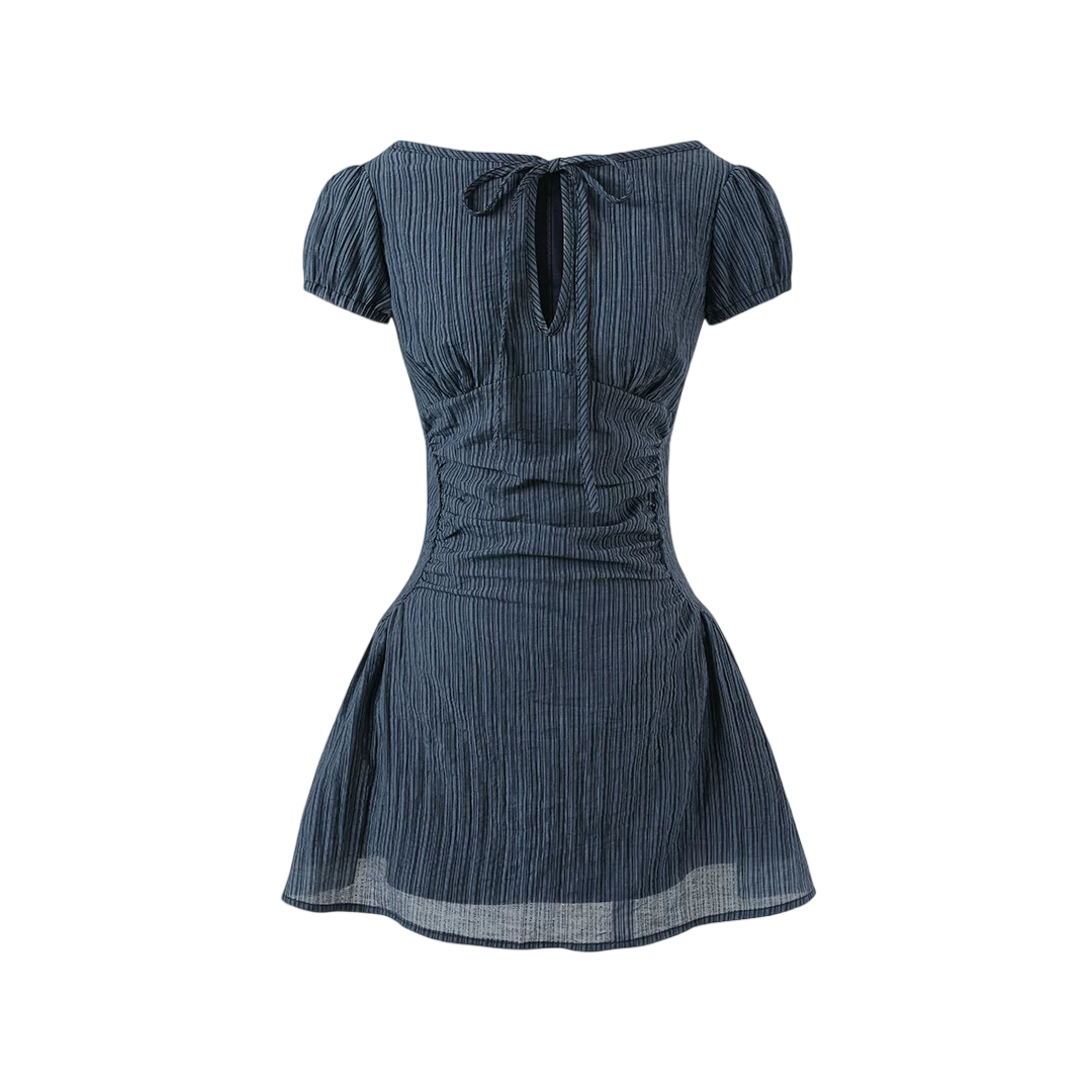 Vintage Embroidered Tie Waist Dress