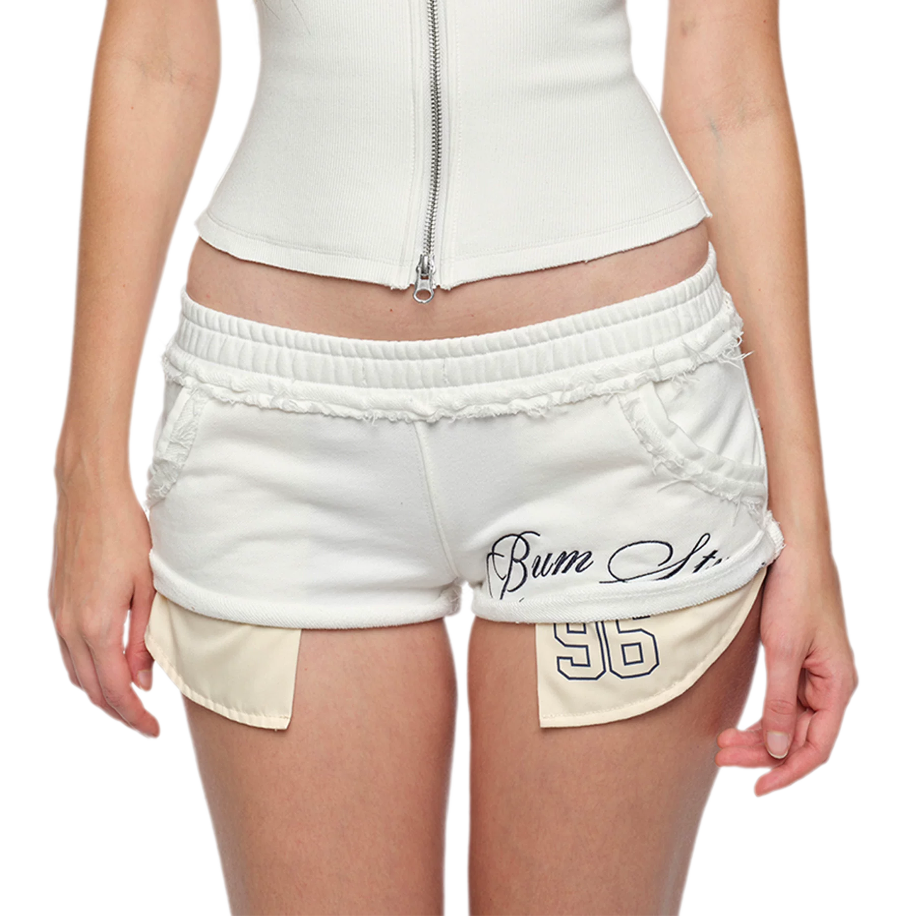 Letter Embroidered Shorts