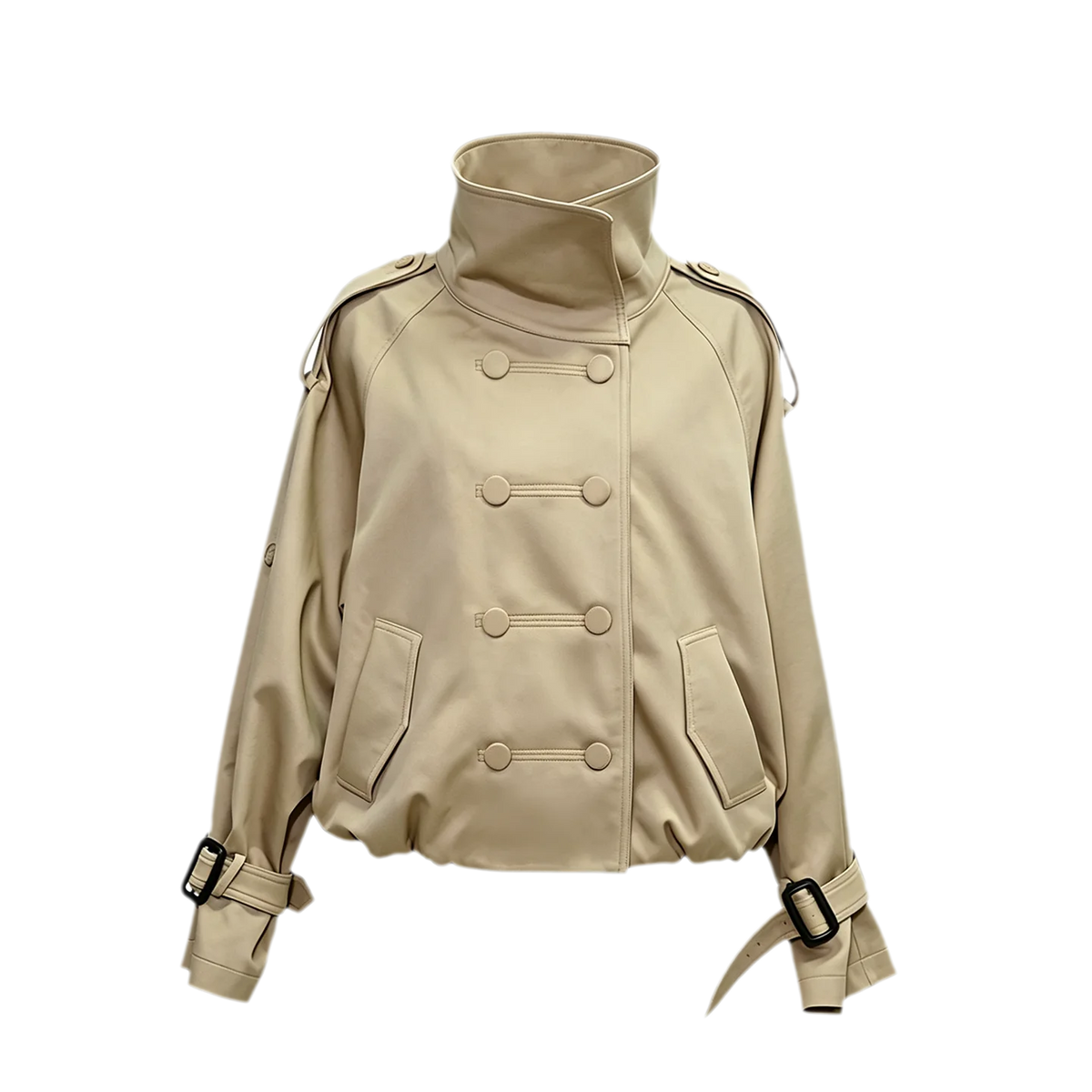 Double-Breasted Short Trench Coat