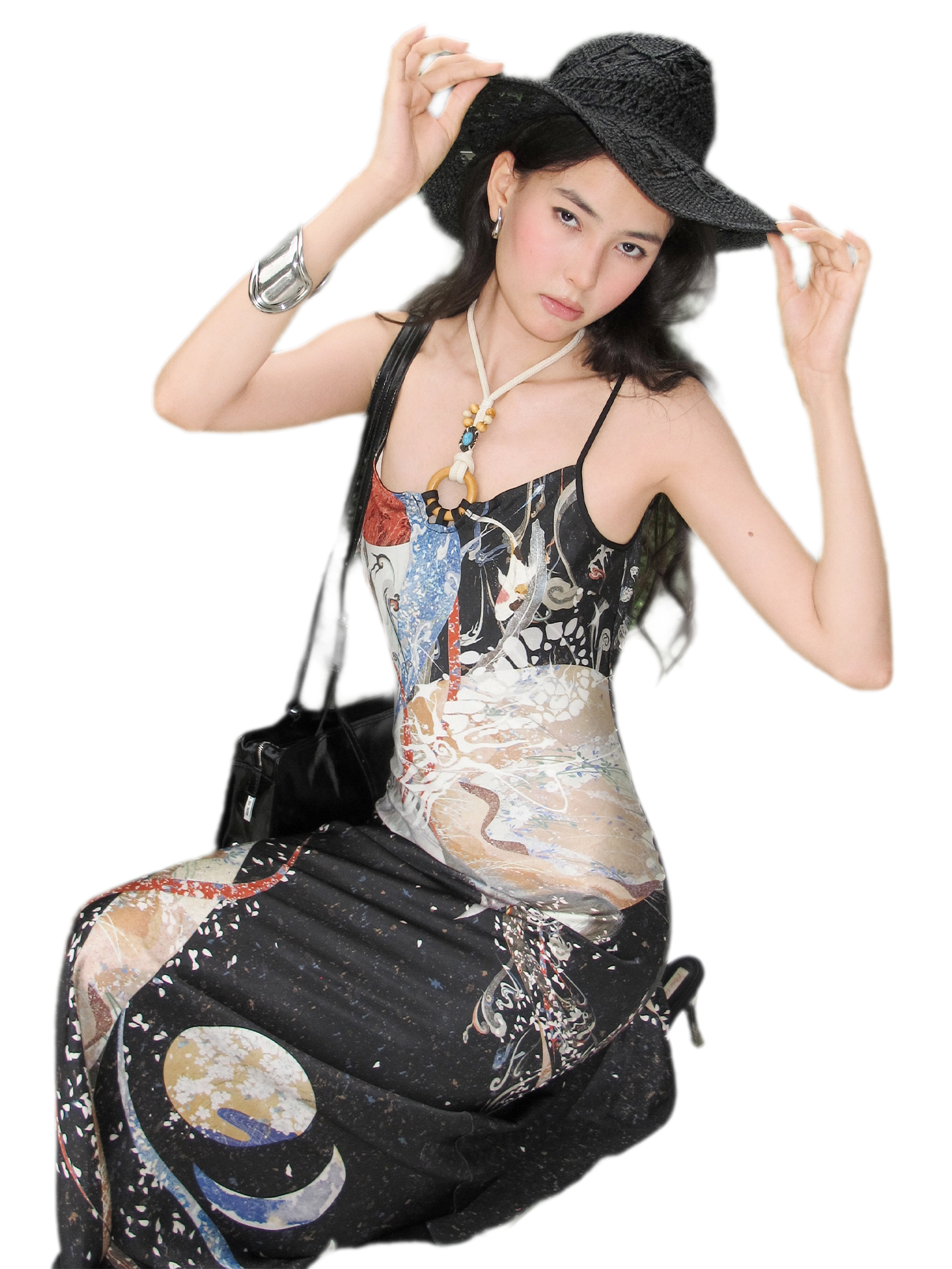 Illustrated Halter Mermaid Dress