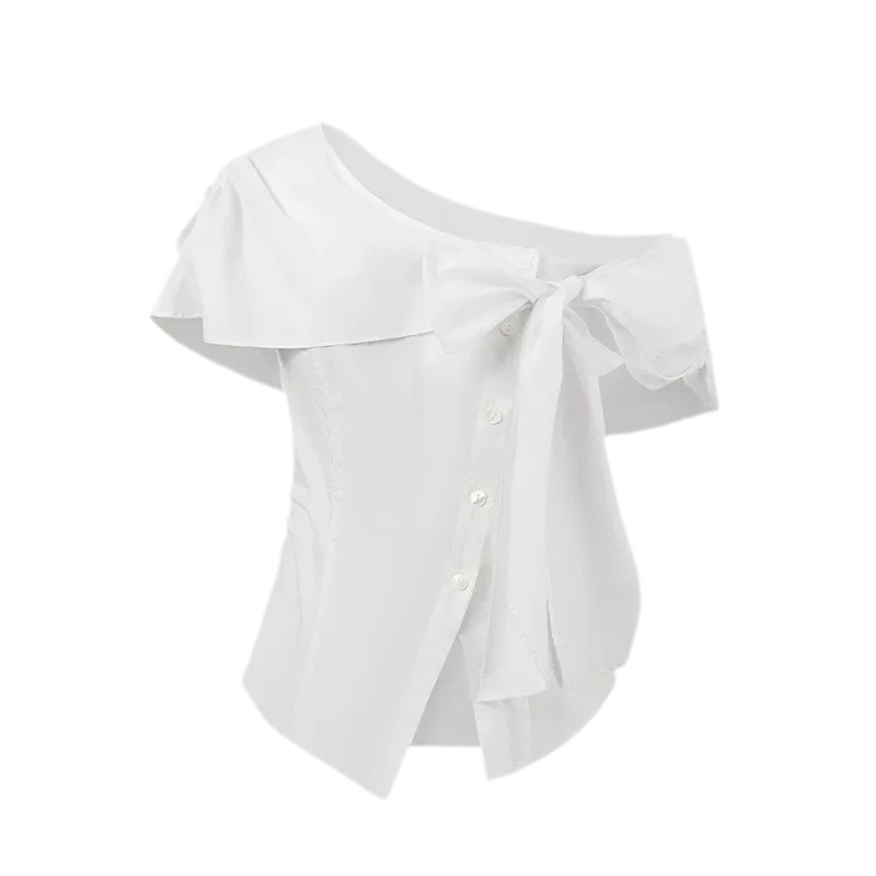 Asymmetric Bow Waist Blouse