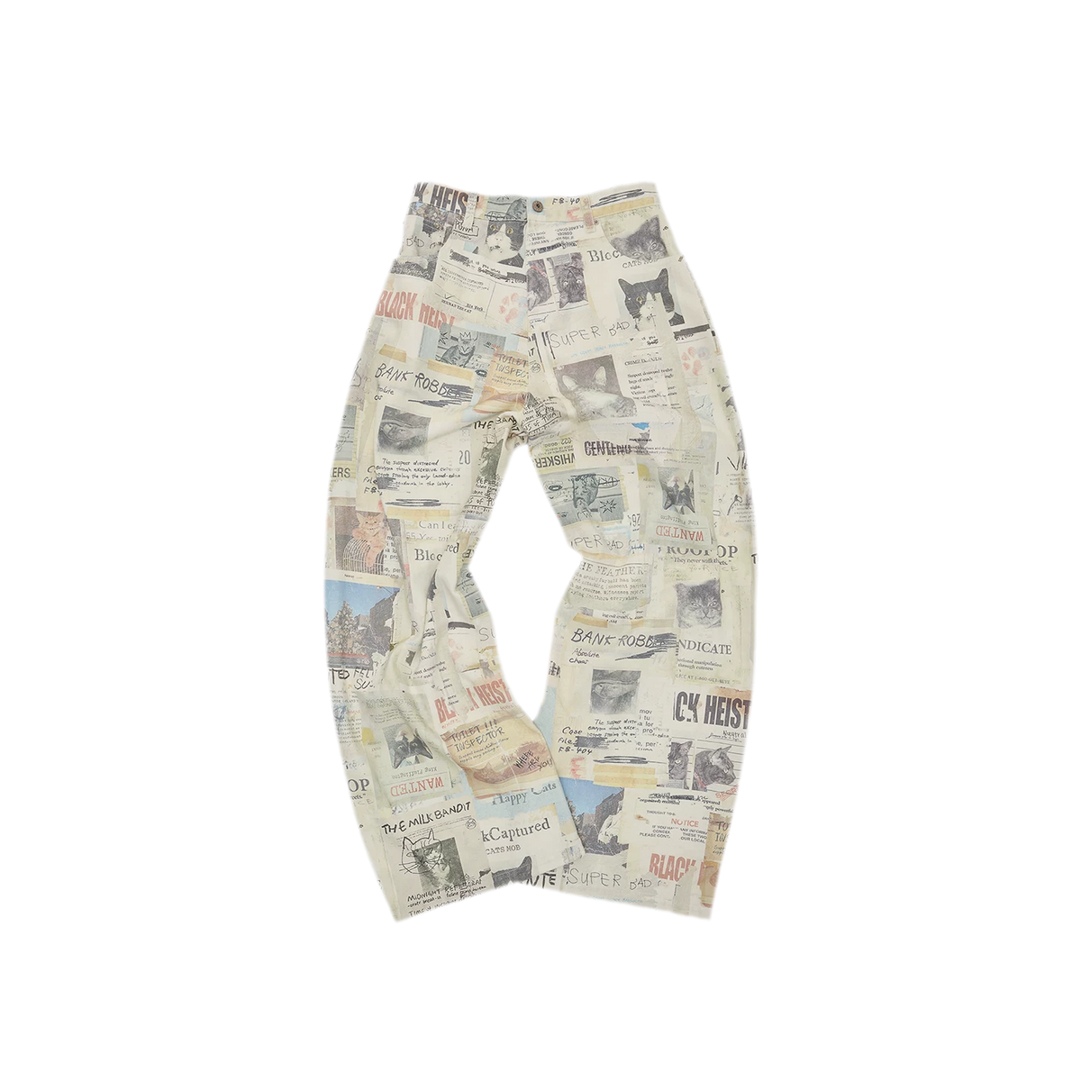 Pantalon en toile imprimé à jambes larges
