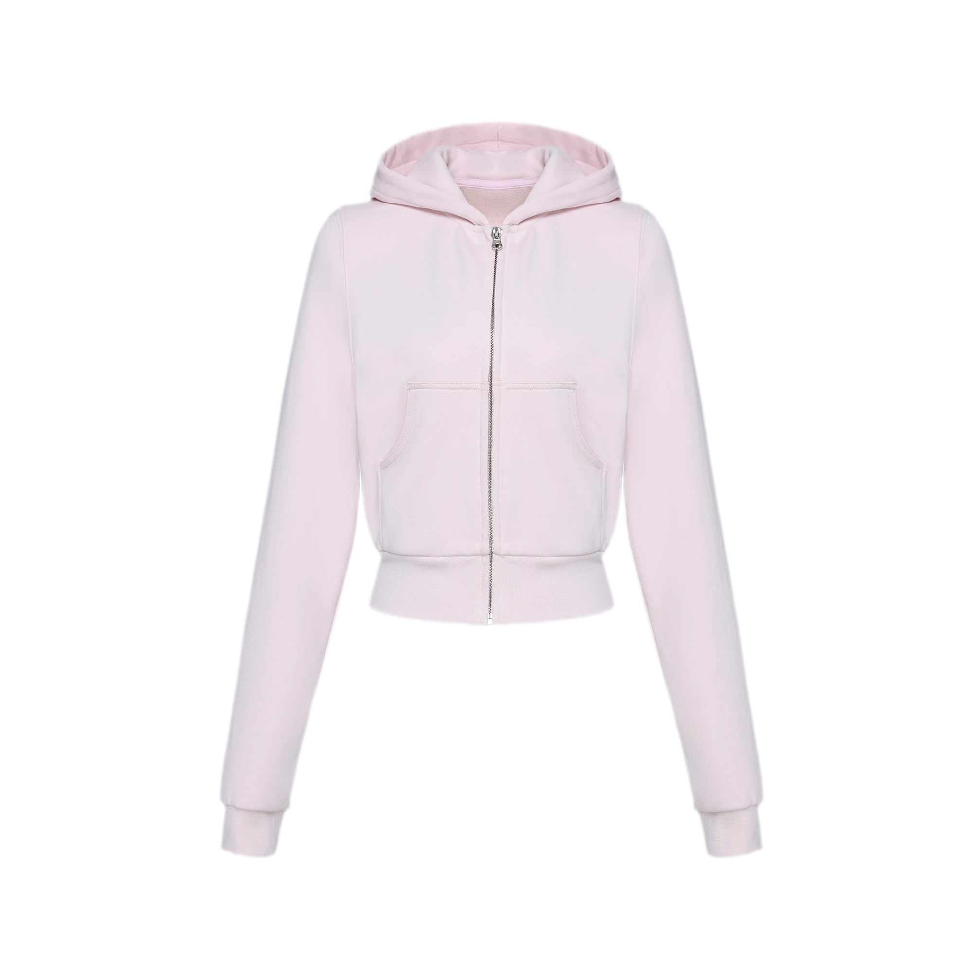 Ribbed Slim-Fit Cropped Hoodie