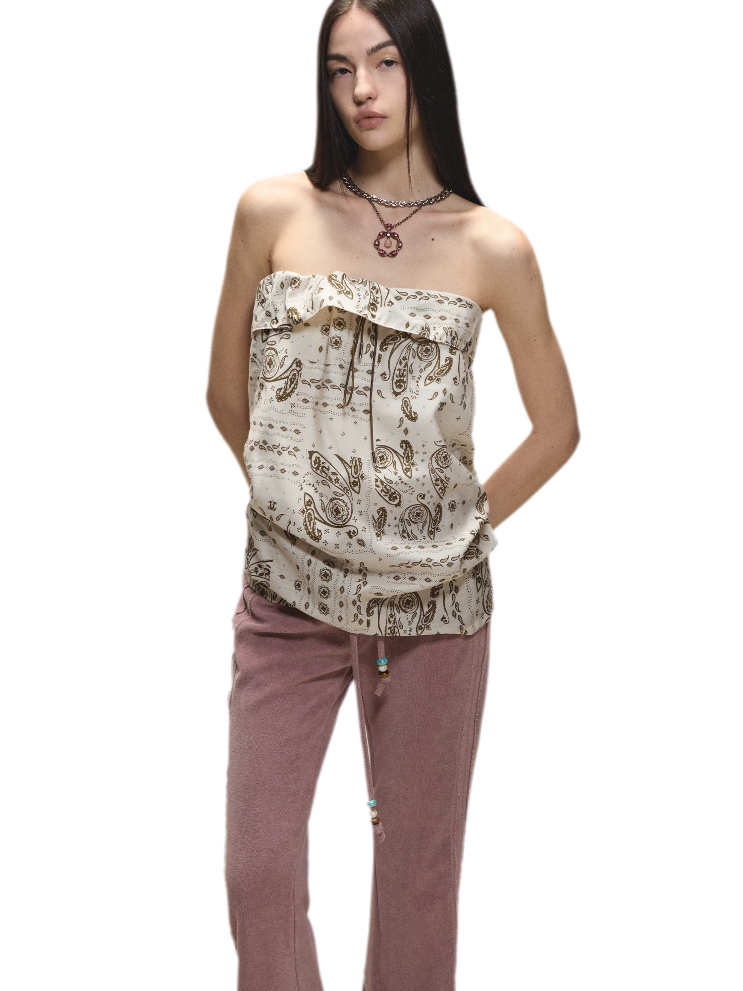 Vintage Holiday Style Relaxed Paisley Silk Top