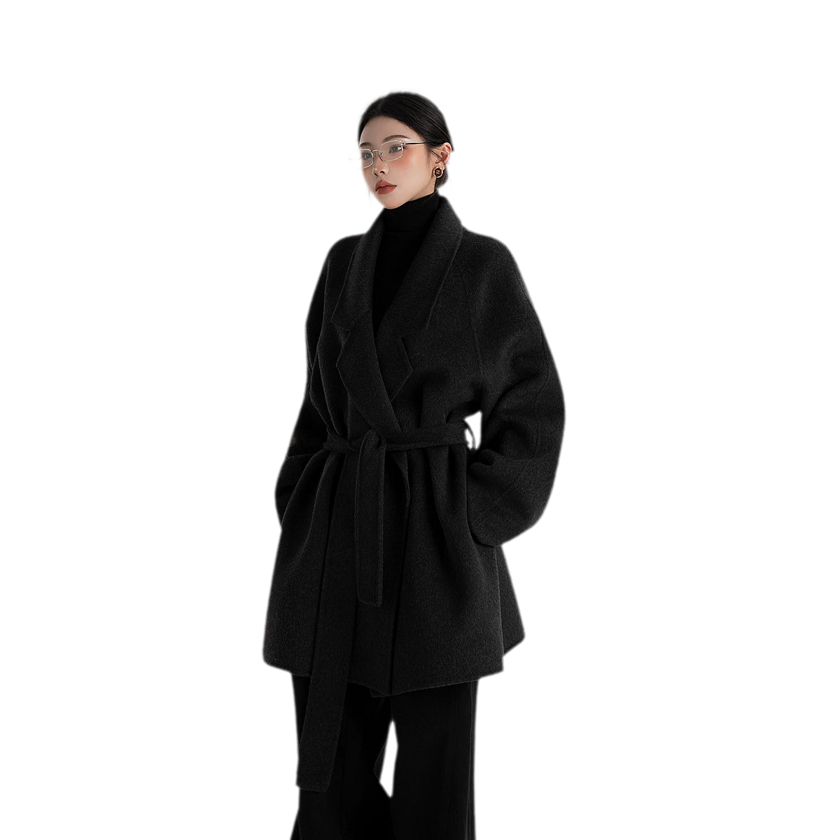Hand-Sewn Belted Wool Coat