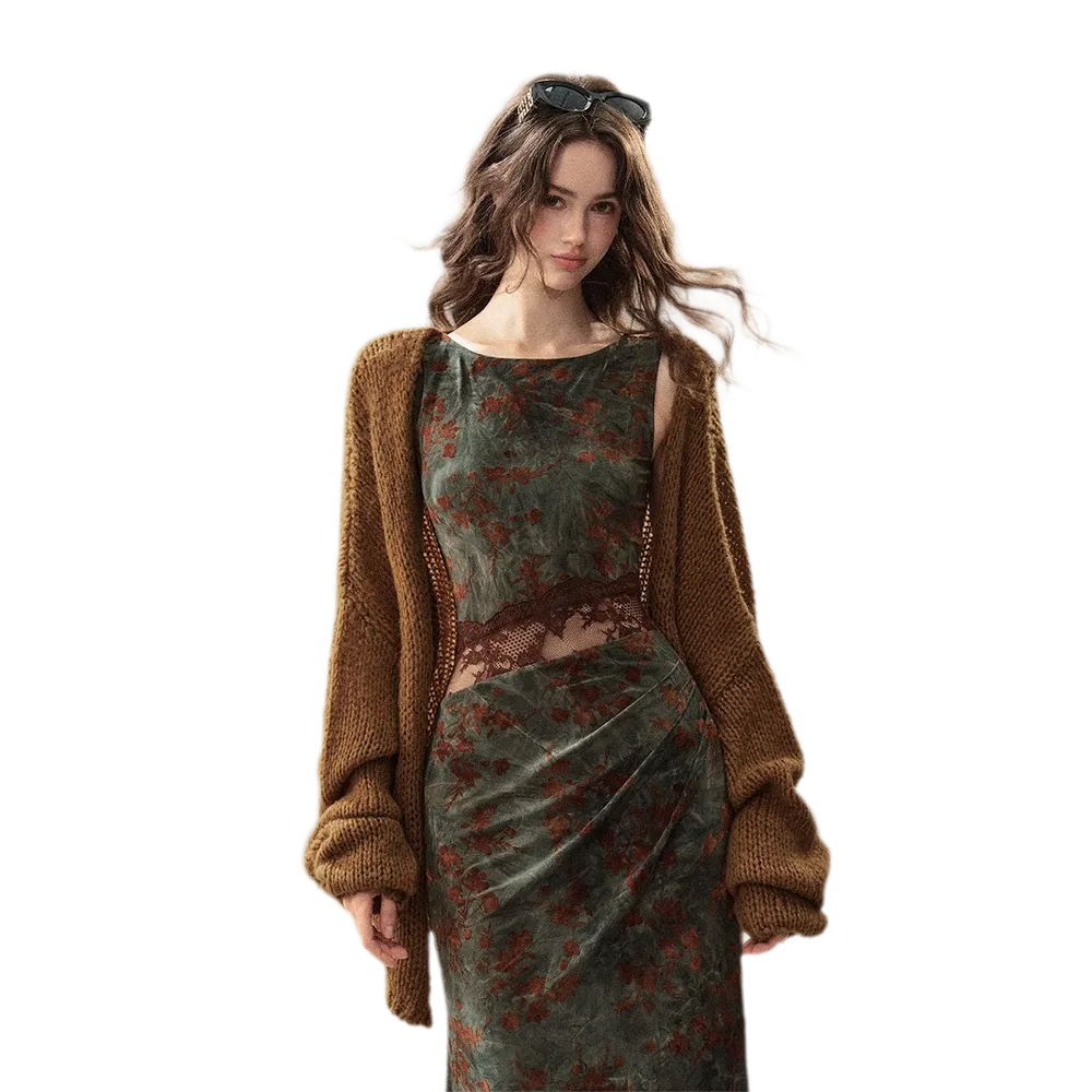 Cardigan aperto in maglia grossa