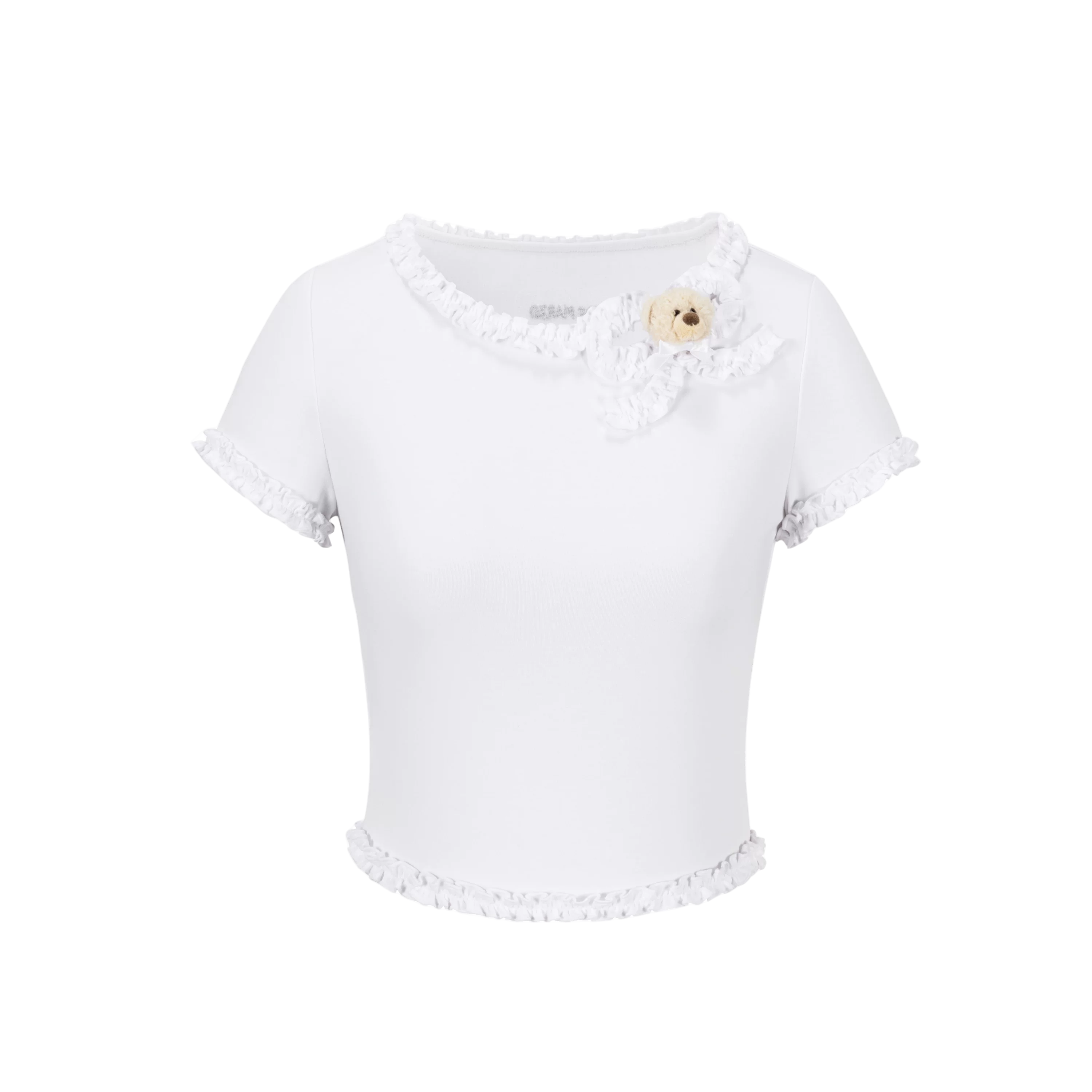 Ruffled Bow Short Sleeve T-Shirt