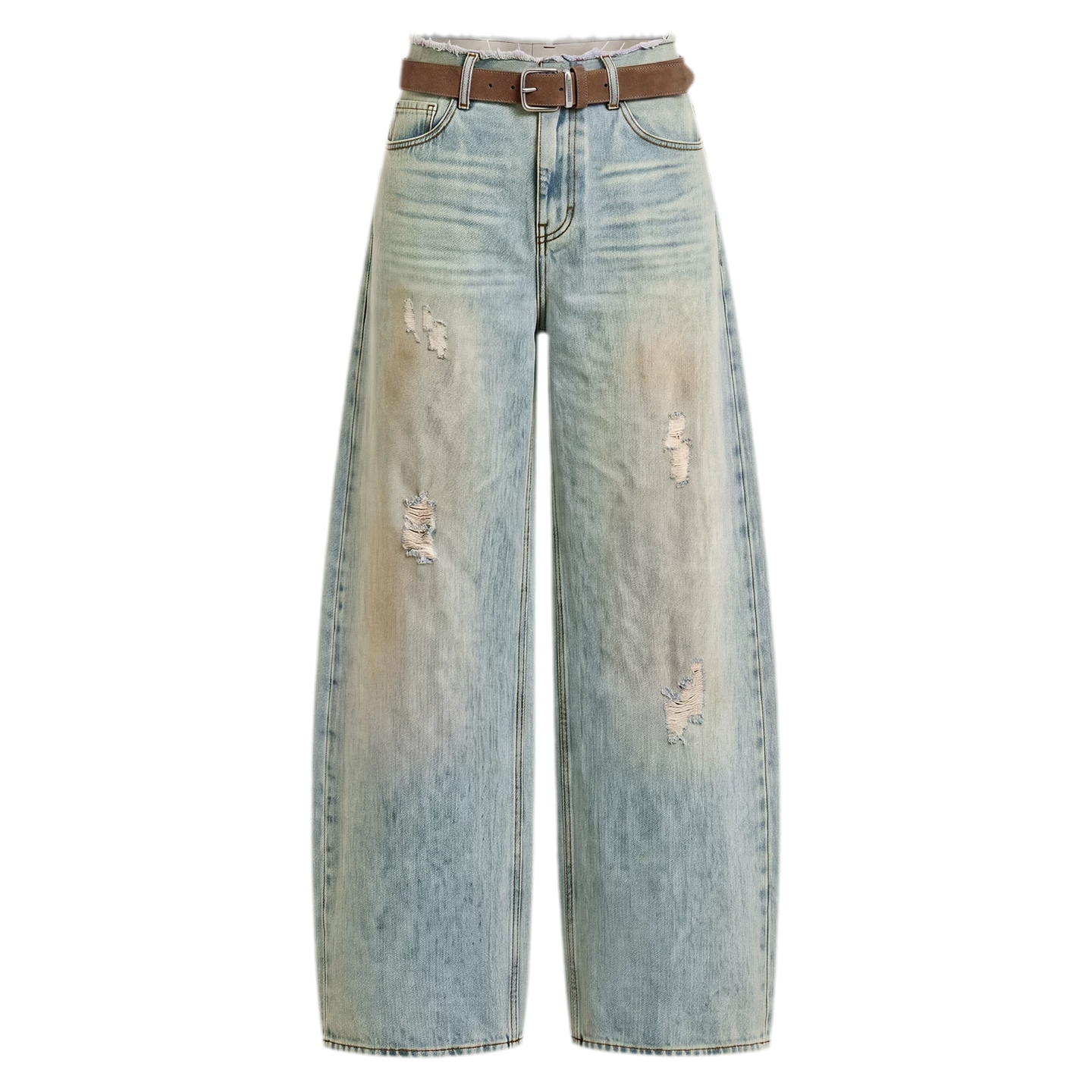 Vintage Washed Wide-Leg Jeans