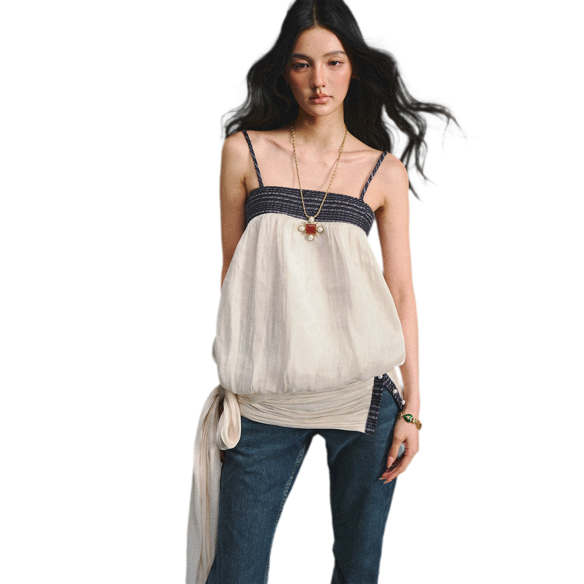 Island Silk Tweed Peplum Camisole