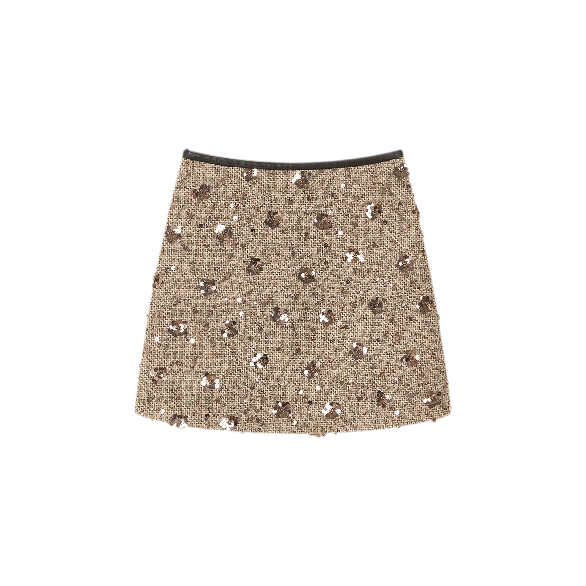 Pailletten-Tweed-A-Linien-Rock