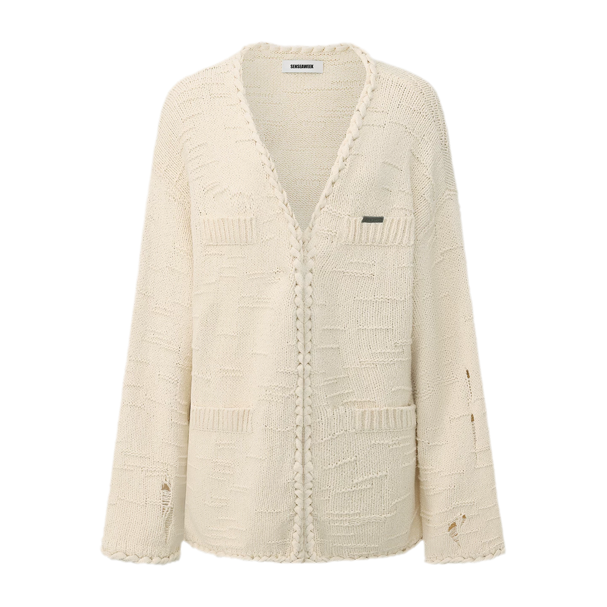 Three-Dimensional Jacquard Cardigan