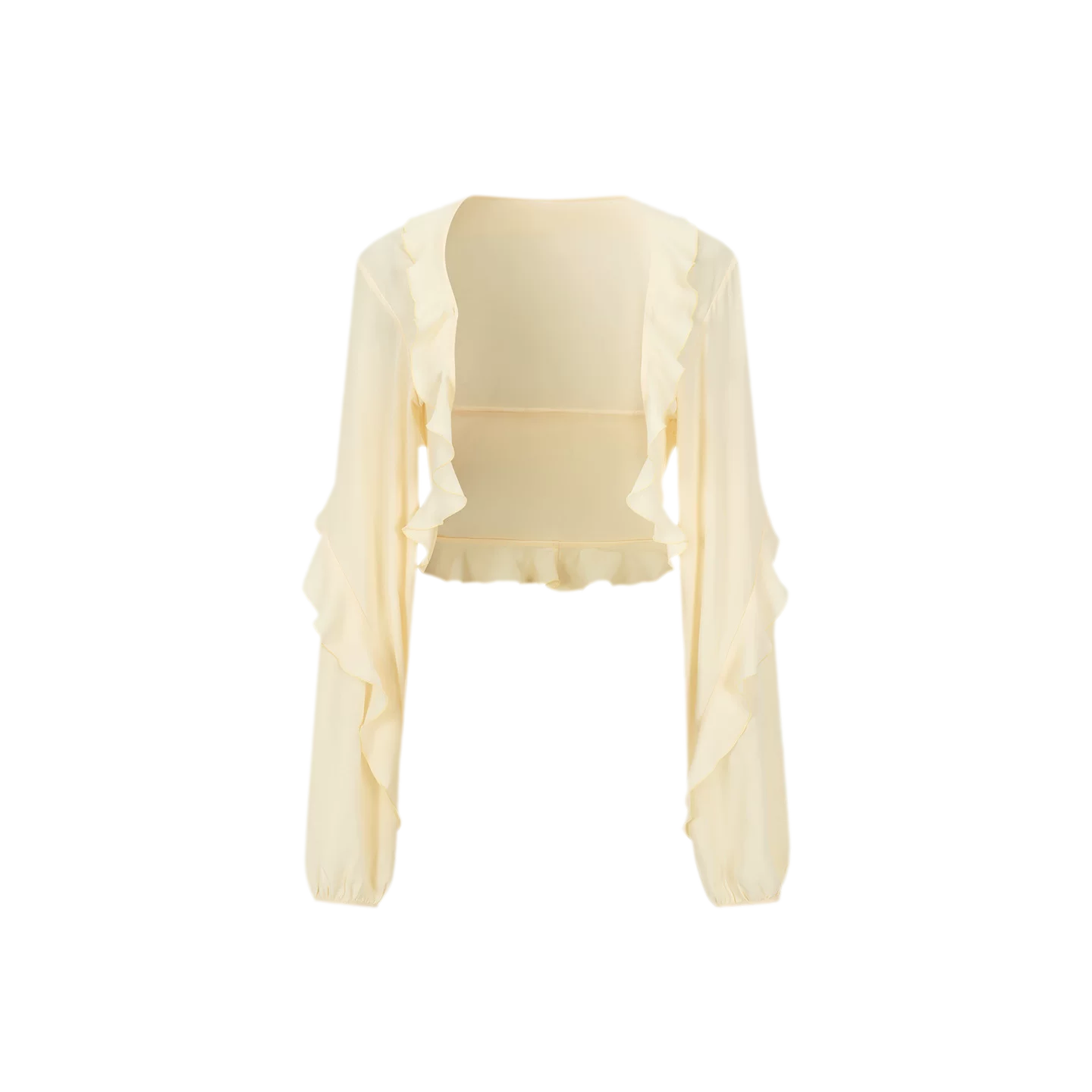 Summer Lightweight Ruffled Sun Protection Short Cardigan