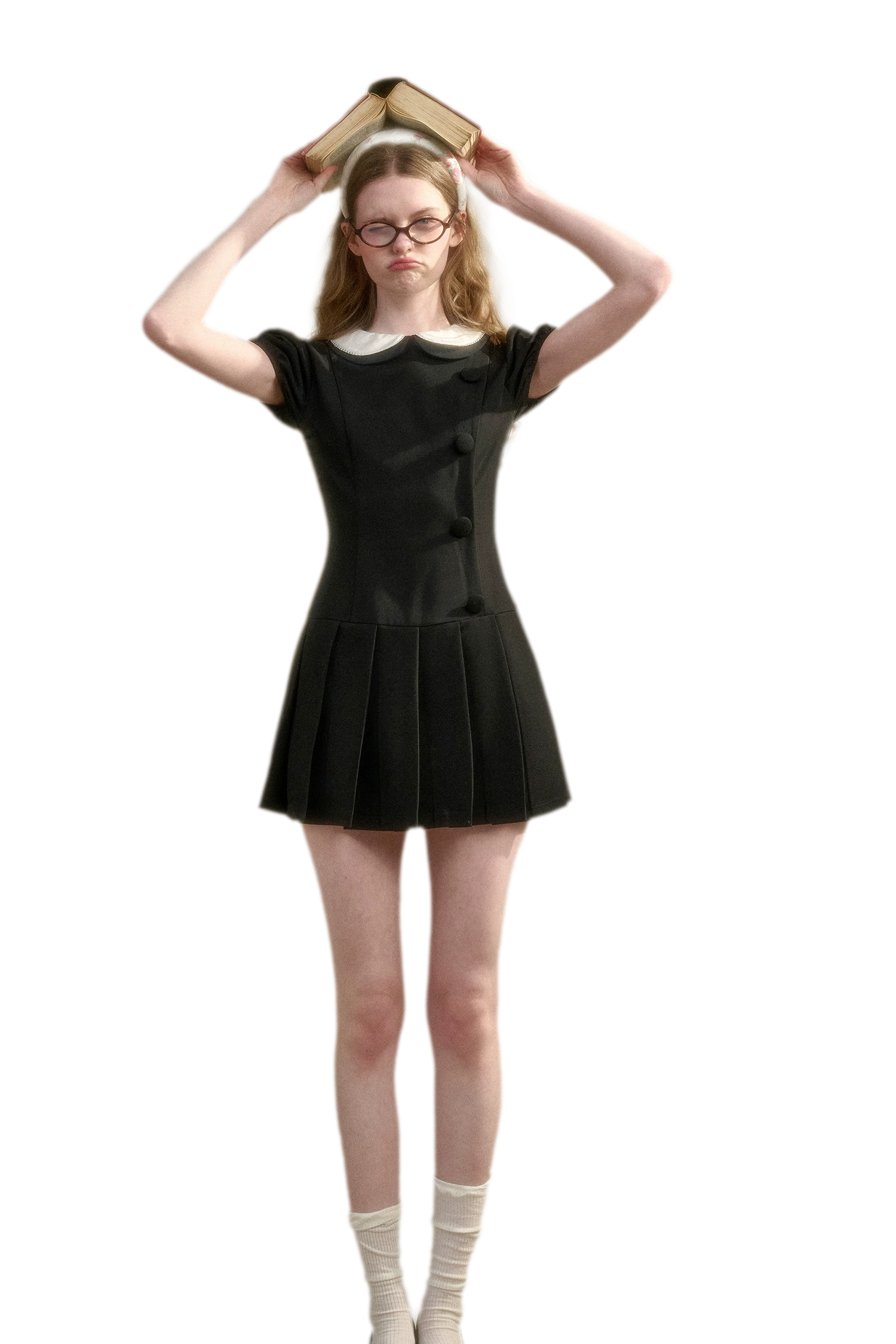 Babydoll Little Black Dress Pleated Skirt