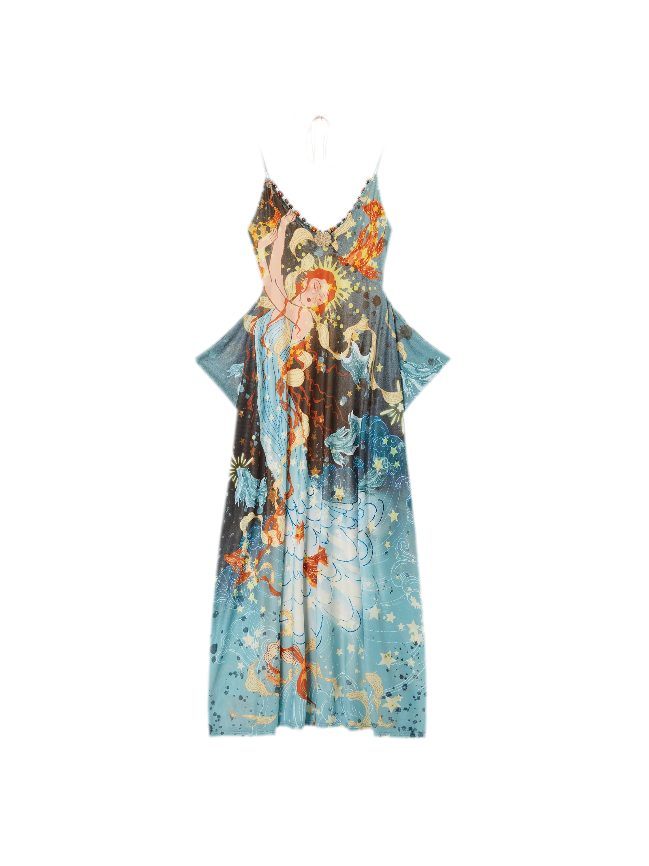 Beaded Floral Cami Dress