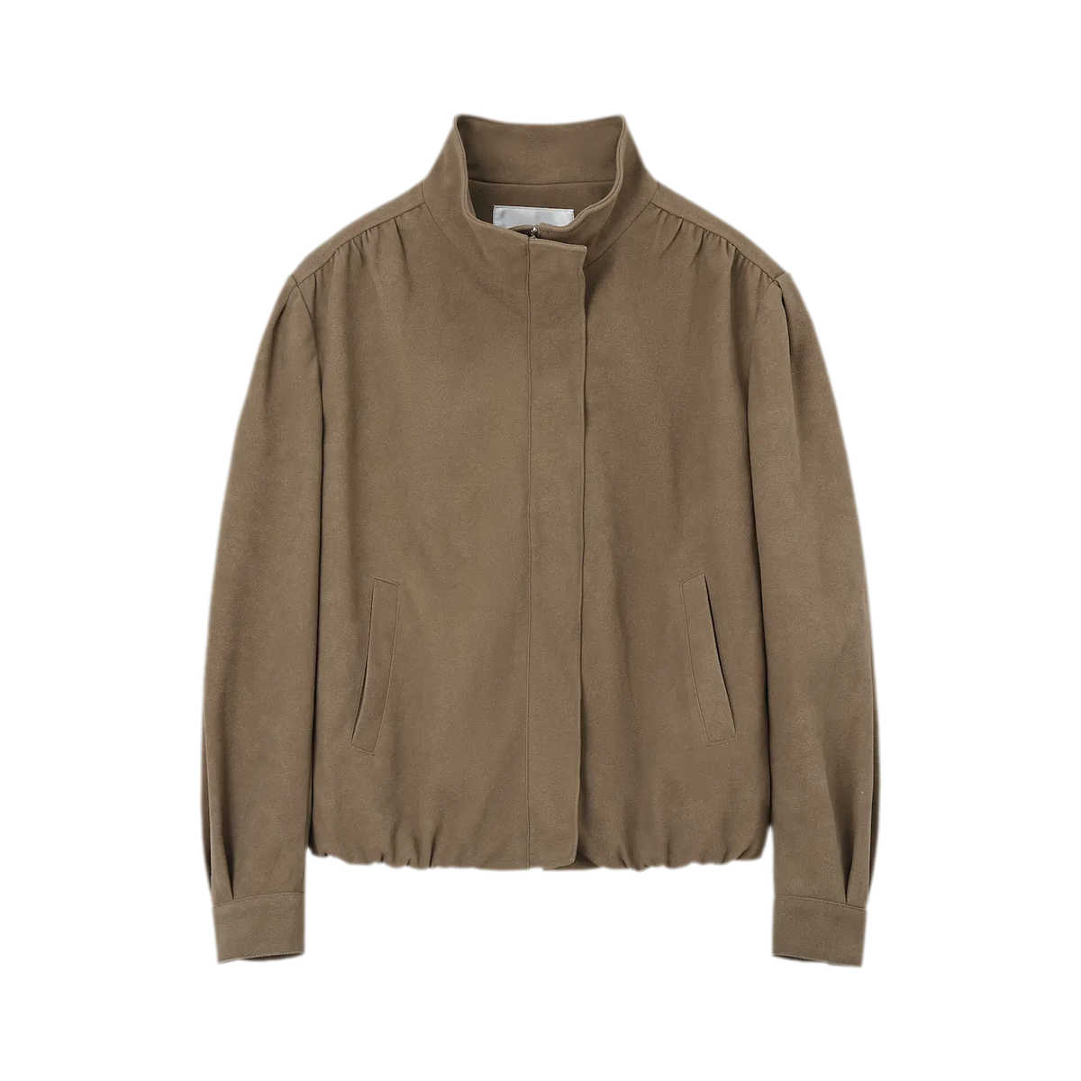 Gathered Suede Cropped Jacket