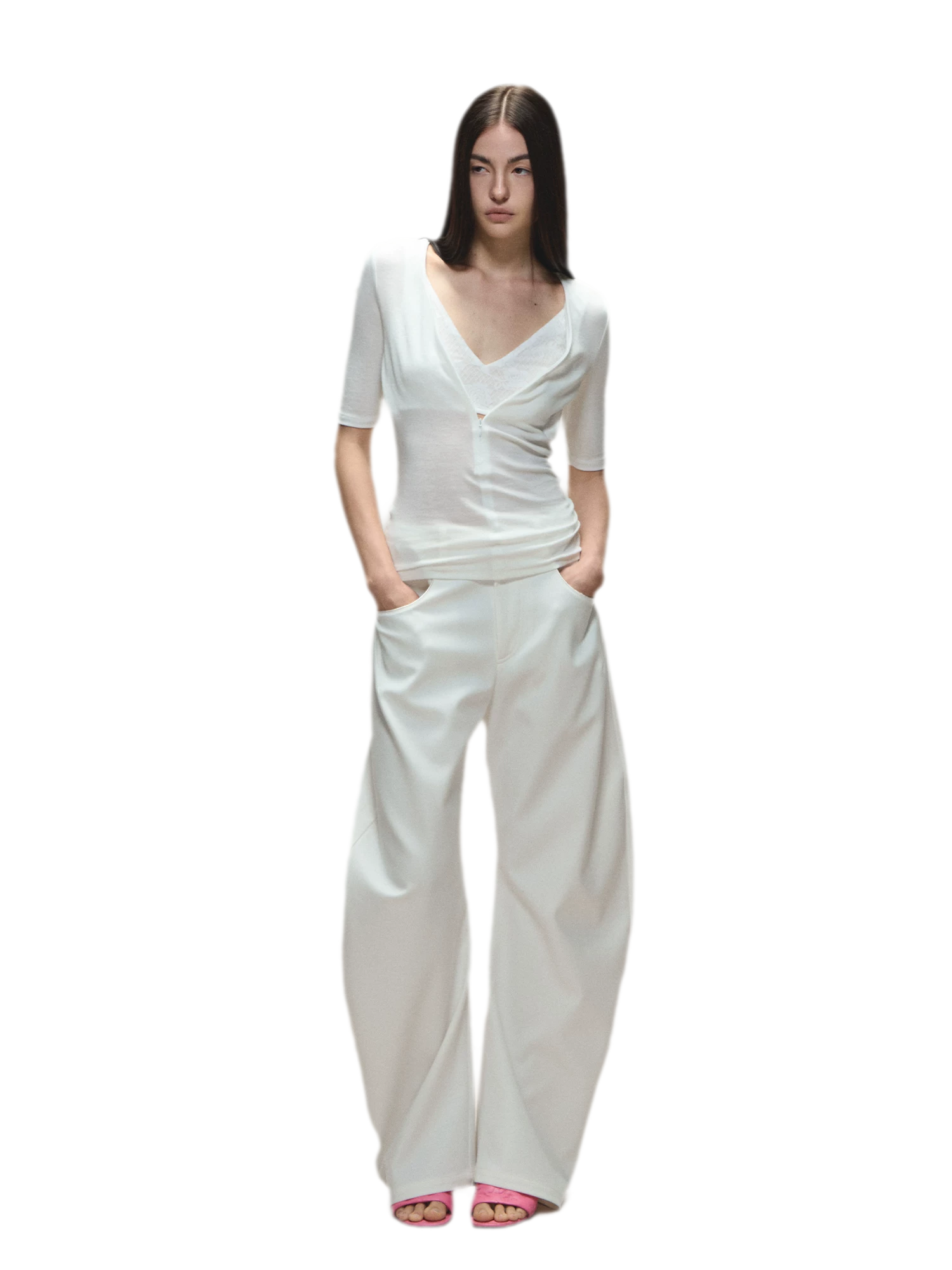 Relaxed Fit Sculpted Wide-Leg Pants