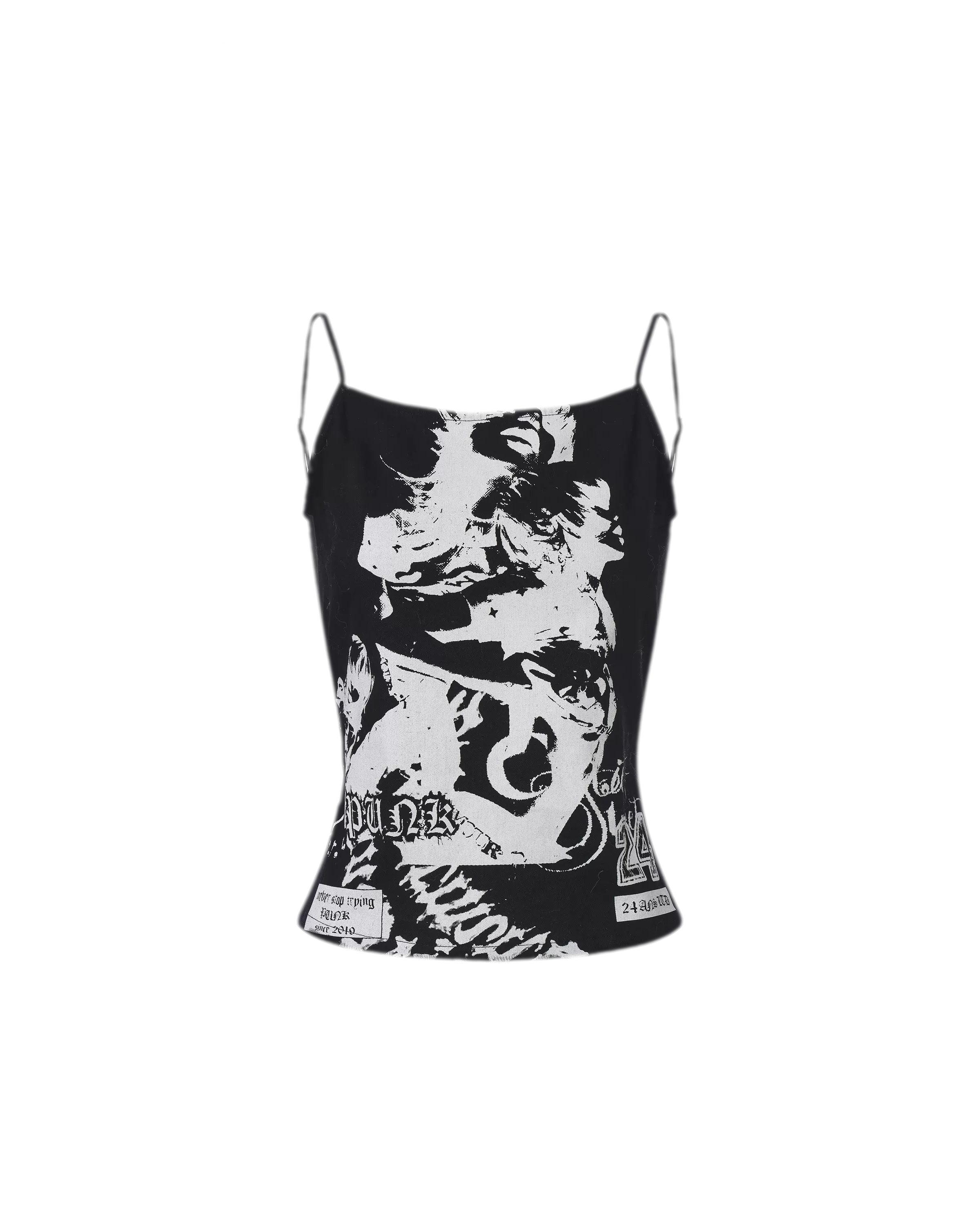 24ANS Grunge Halter Camisole – Black