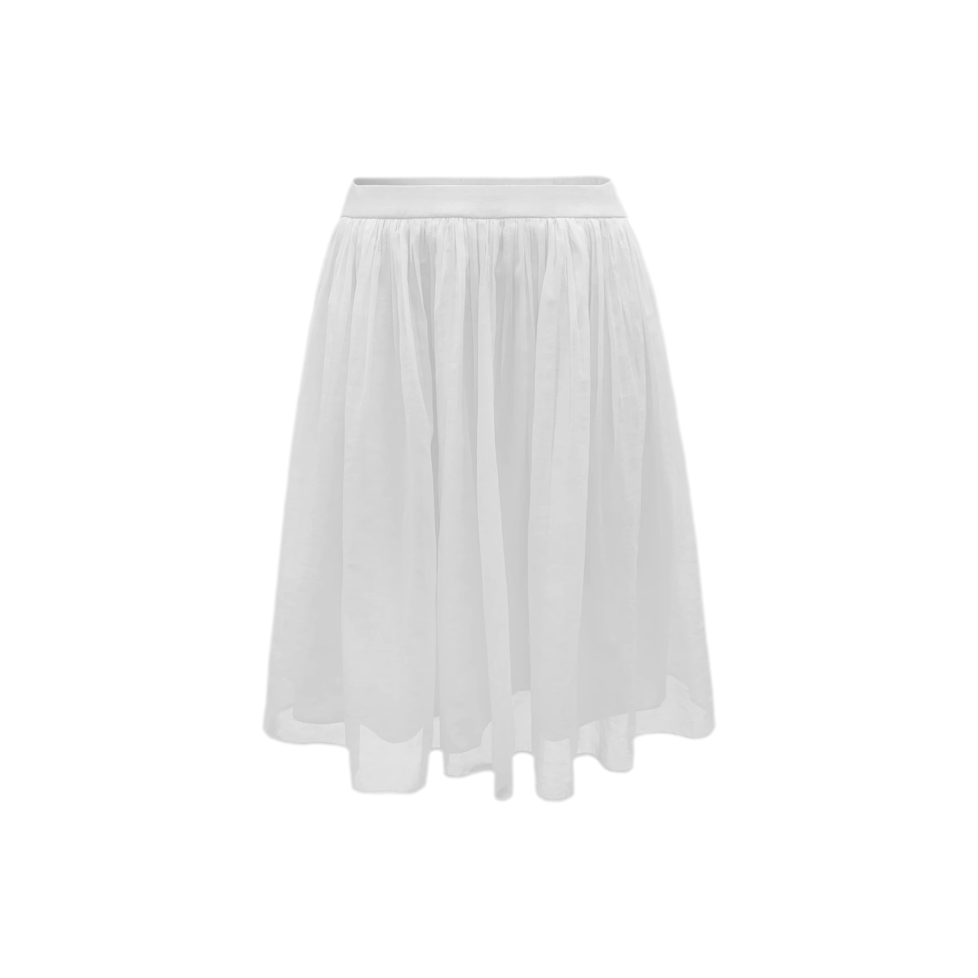 Pleated Chiffon Midi Skirt