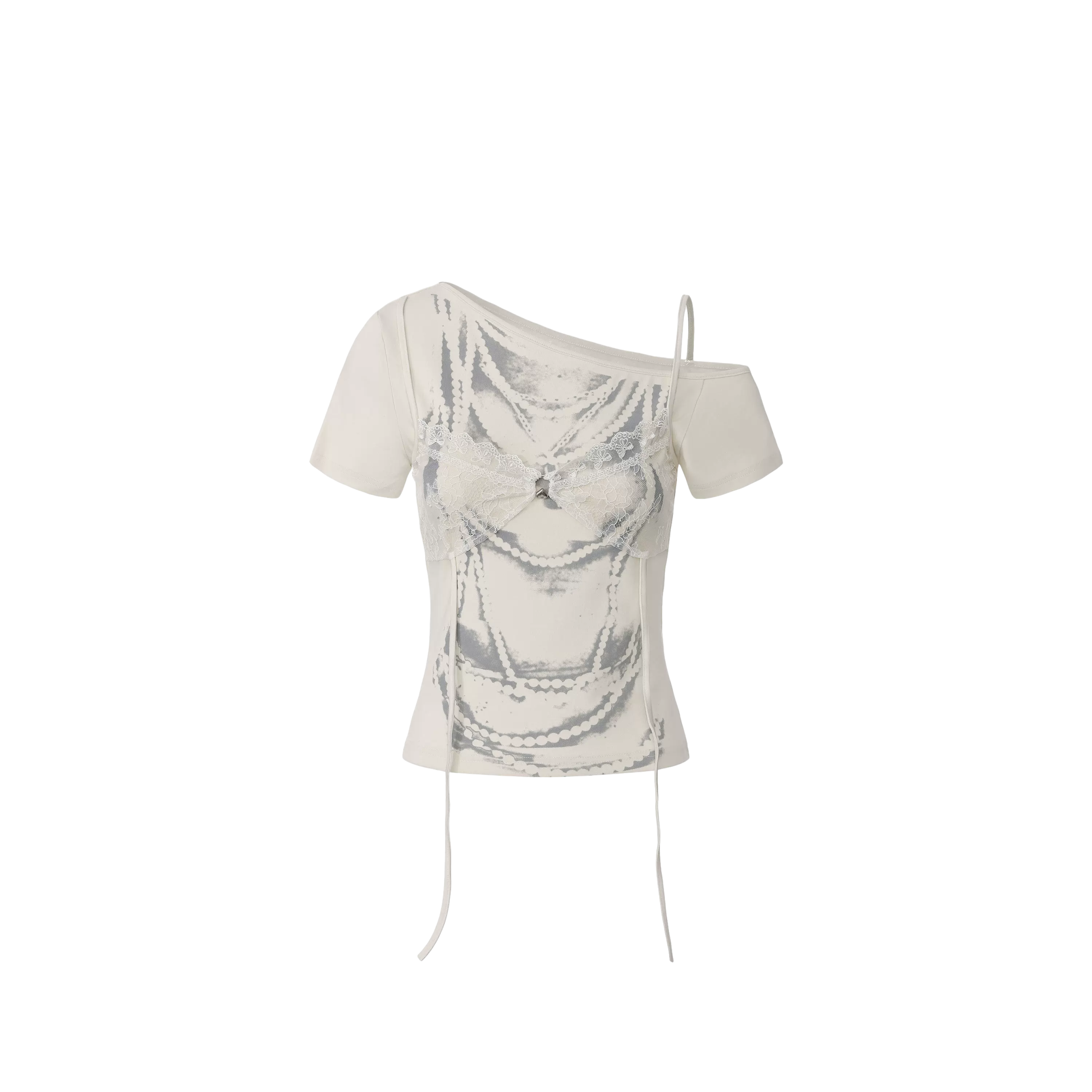 Light Asia T-shirt with Lace and Print
