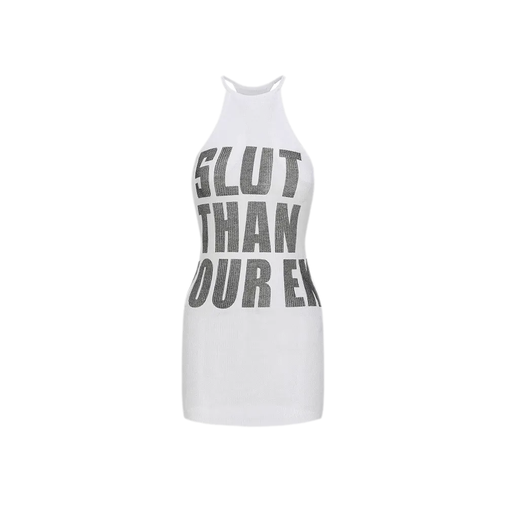 Letter Print Knit Dress