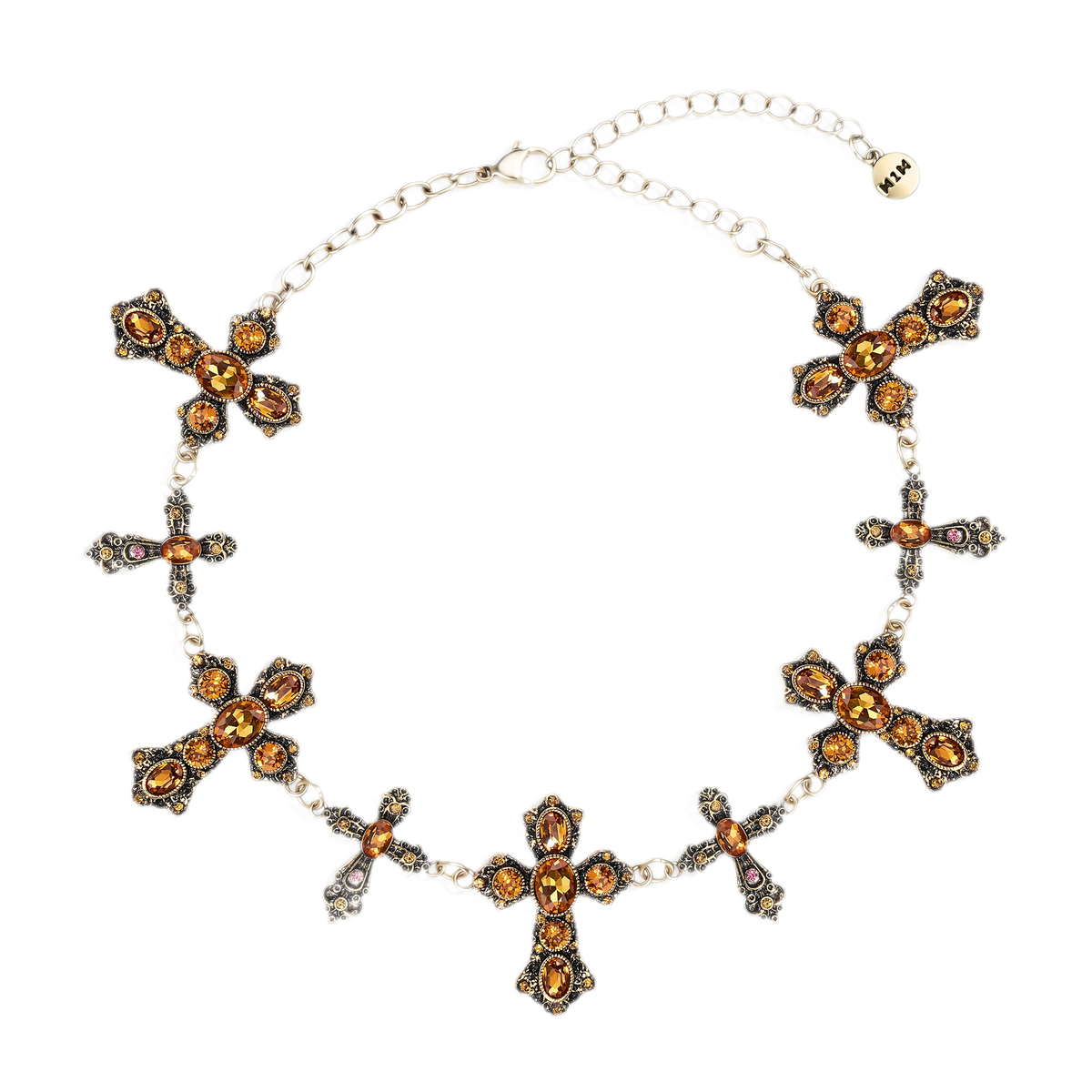 Collar con colgante de cruz de cristal