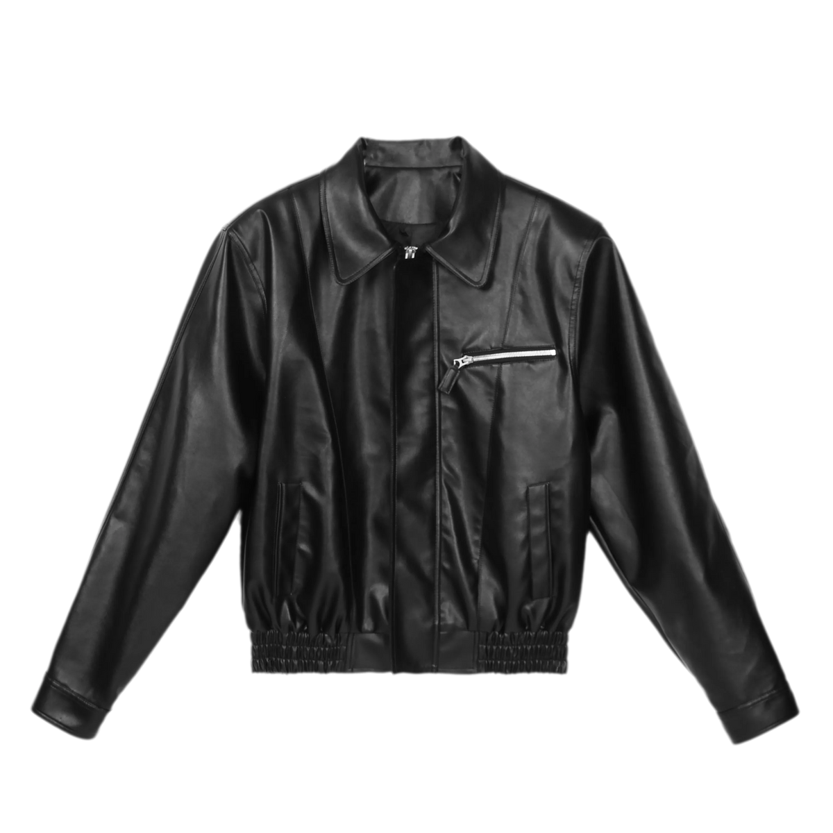 Textured Oversized Leather-Look Jacket