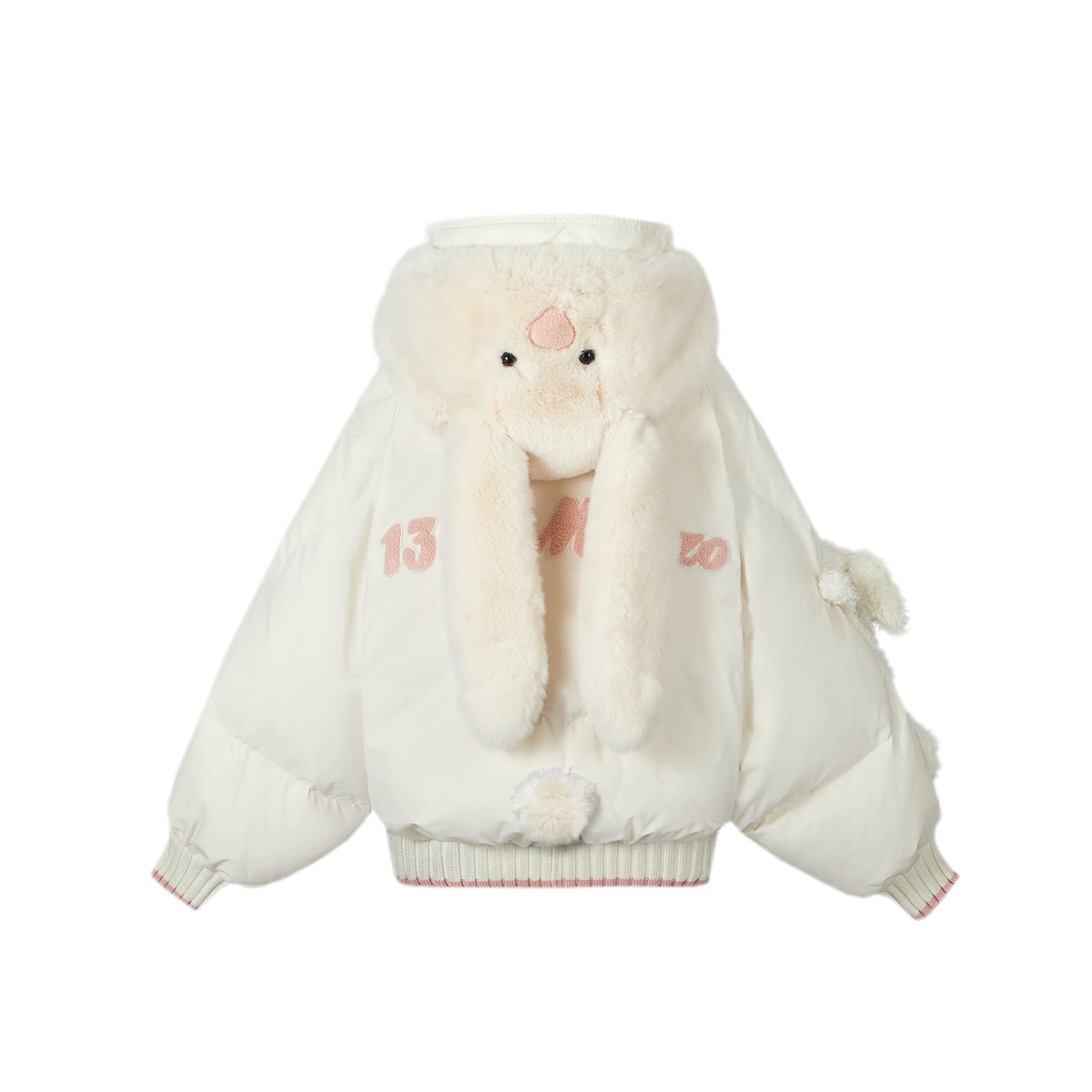 Doudoune rembourrée en duvet avec ours en peluche