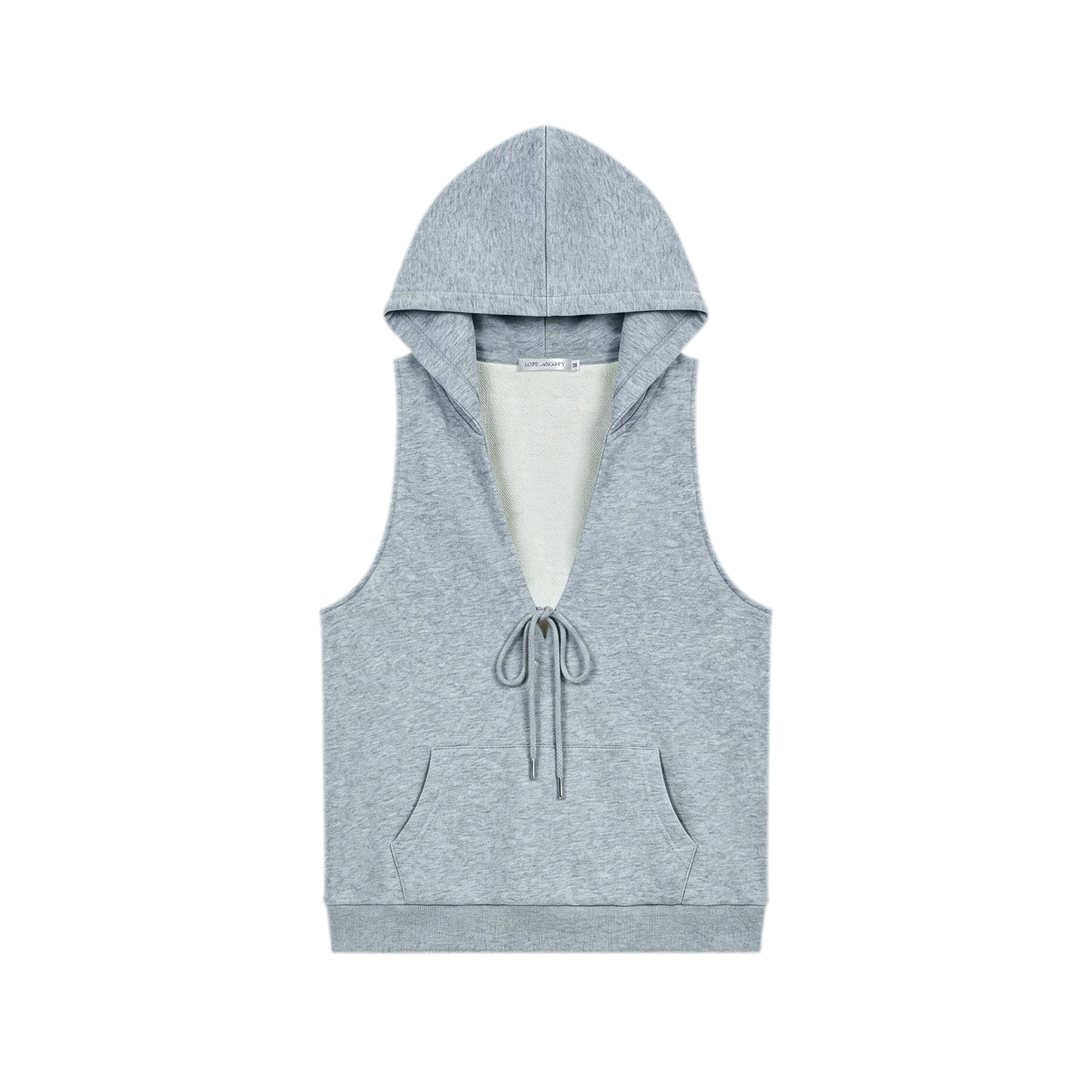 U-Neck Hoodie Vest Set