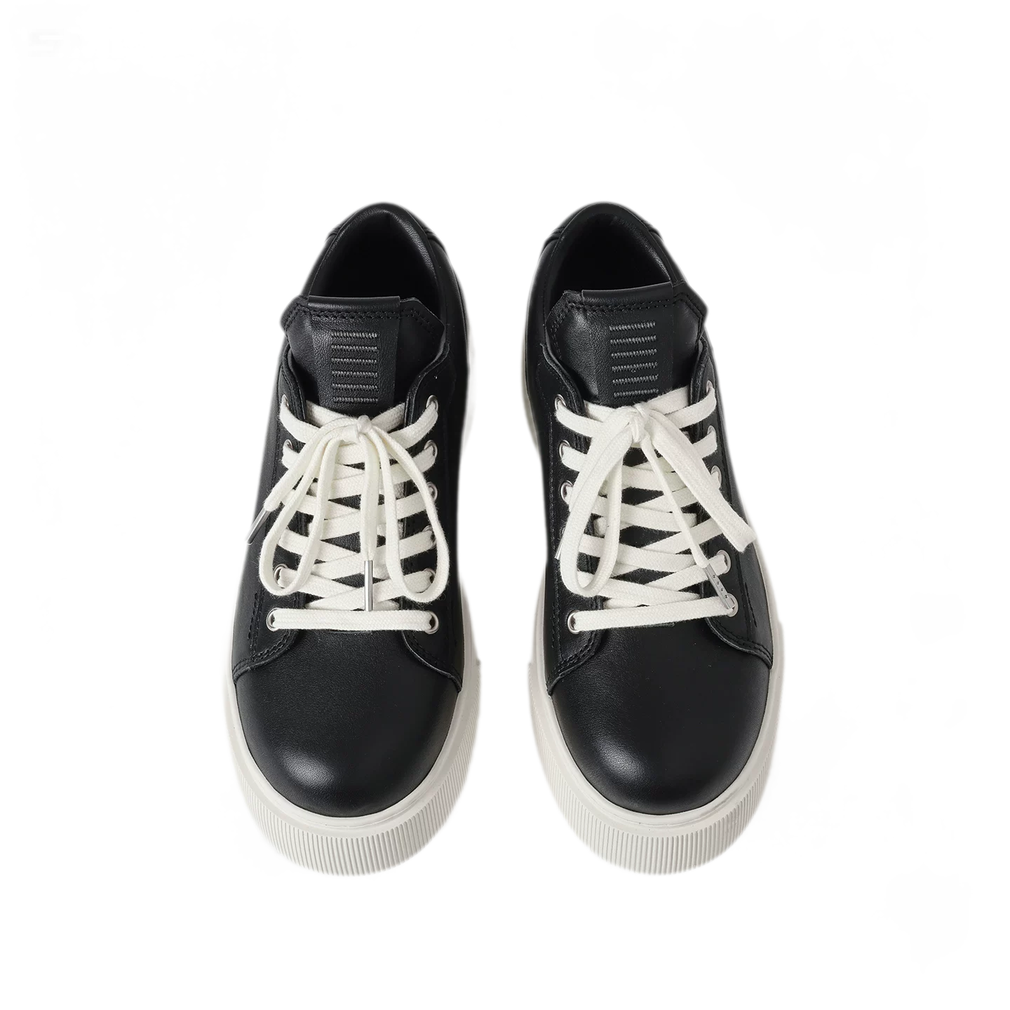 Sculptural Leather Thick-Soled Sneakers